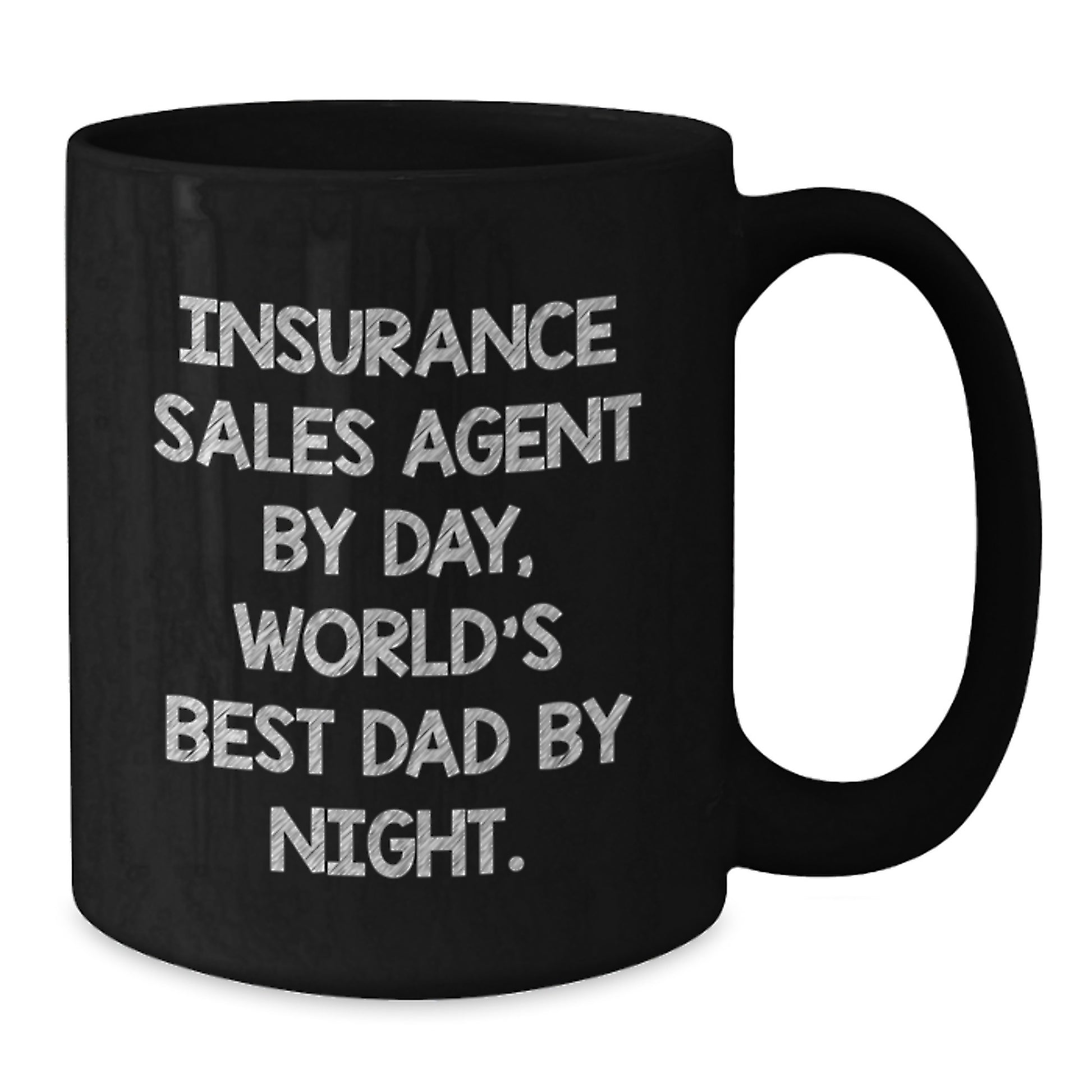 Funny Insurance Sales Agent Gifts for Men, Black Coffee Mugs with 'Insurance Sales Agent By Day, World's Best Dad By Night.', Unique Christmas Unique Gifts from Dad to Insurance Sales Agent - Additional