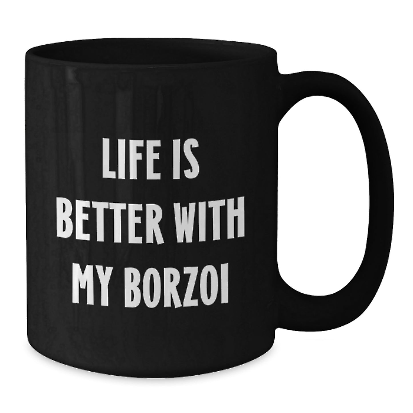 Borzoi Dog Lover Gifts from Men - Funny Borzoi Dog Valentine's Unique Gifts, Black Coffee Mugs for Friends, Coworkers, Family - Additional