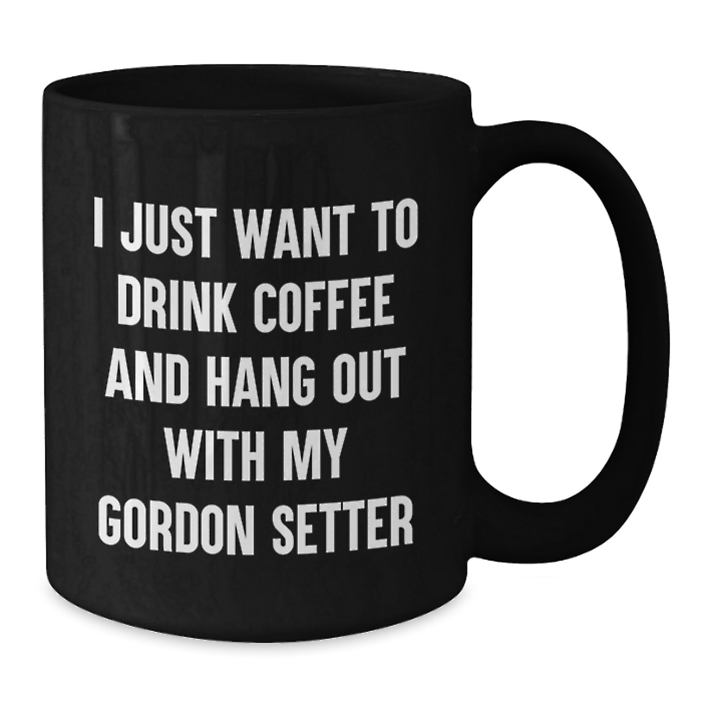 Gordon Setter Dog Lover's Funny Coffee Mug for Birthday Unique Gifts from Friends or Family - 'I Just Want To Drink Coffee And Hang Out With My Gordon Setter' Quote, Black Coffee Mug - Additional