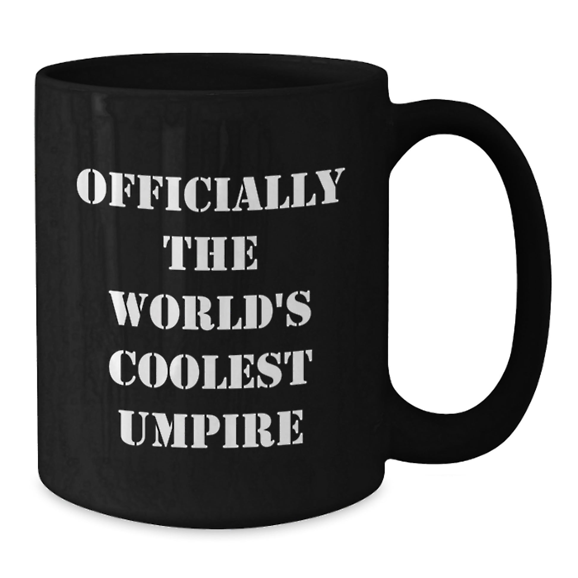 Funny Umpire Gifts for Umpire Men from Friends, Christmas Unique Umpire Humor, Officially The World's Coolest Umpire Black Coffee Mug - Additional
