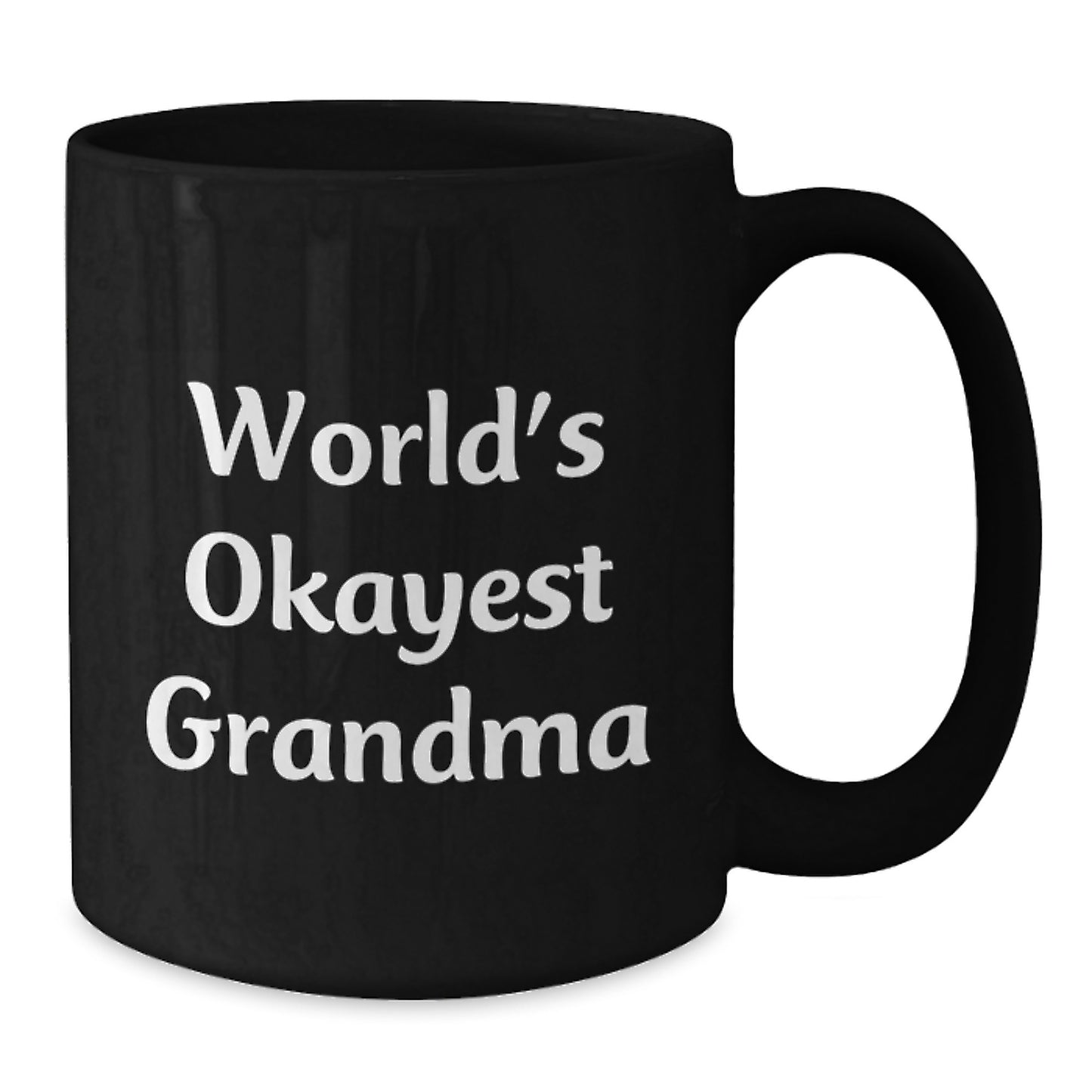 Funny Grandma Gifts, Unique Black Coffee Mugs for Grandma, Christmas Humor Mugs with 'World's Okayest Grandma' Quote - Additional