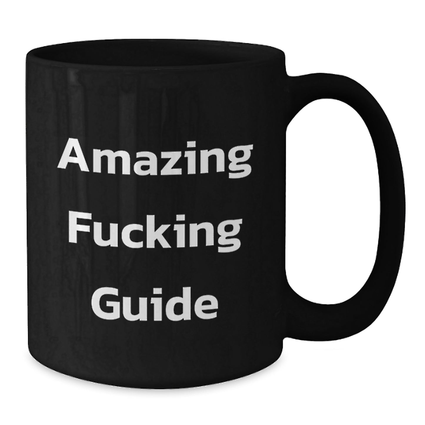 Funny Guide Gifts for Him, Black Coffee Mug, Gifts from Men to Guide Lovers, Unique Christmas Unique Gifts for Guide Enthusiasts, 'Amazing F--king Guide' - Additional