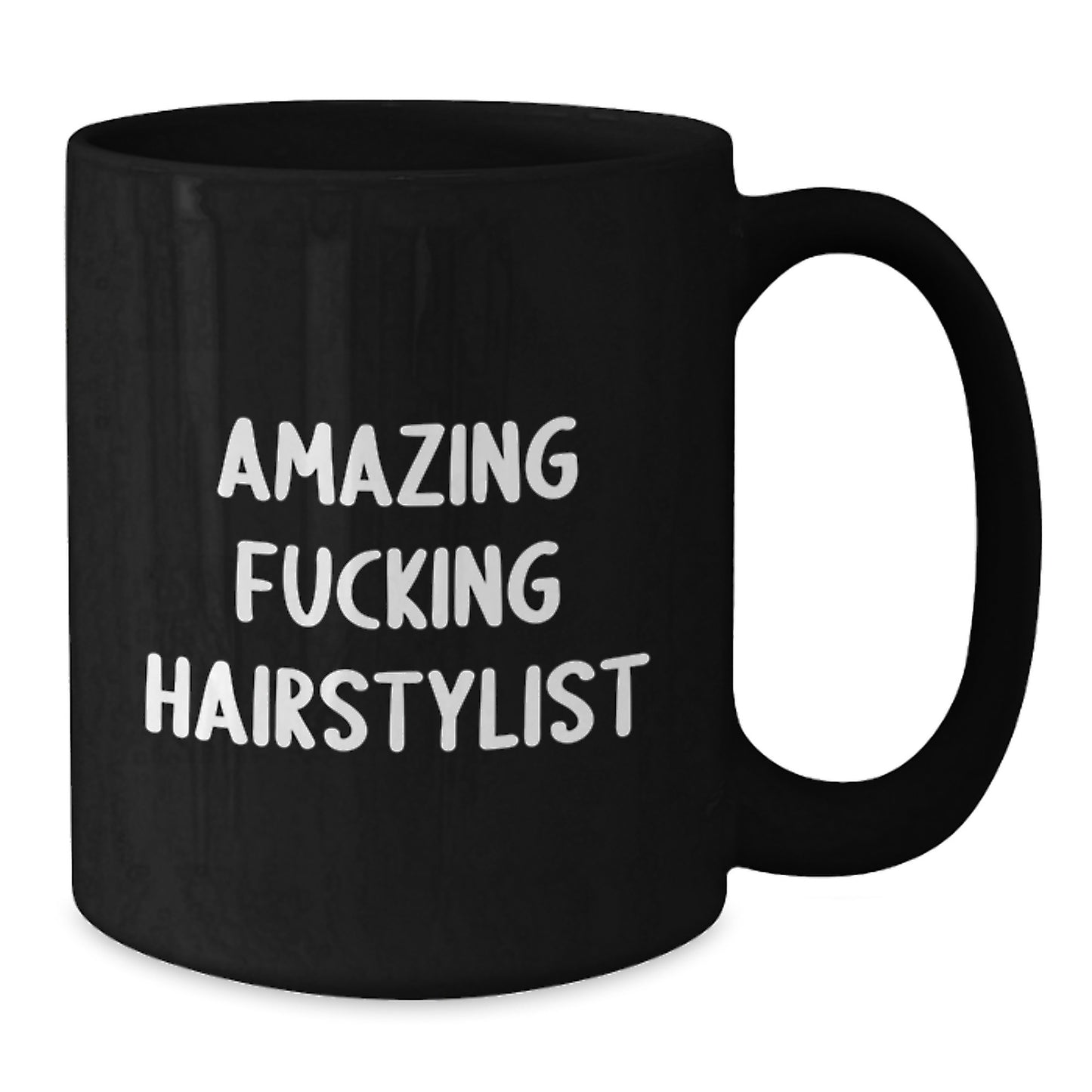 Funny Hairstylist Gifts from Friends for Hairstylist Christmas Unique Mugs - Black Coffee Mug Amazing F--king Hairstylist Quote - Additional