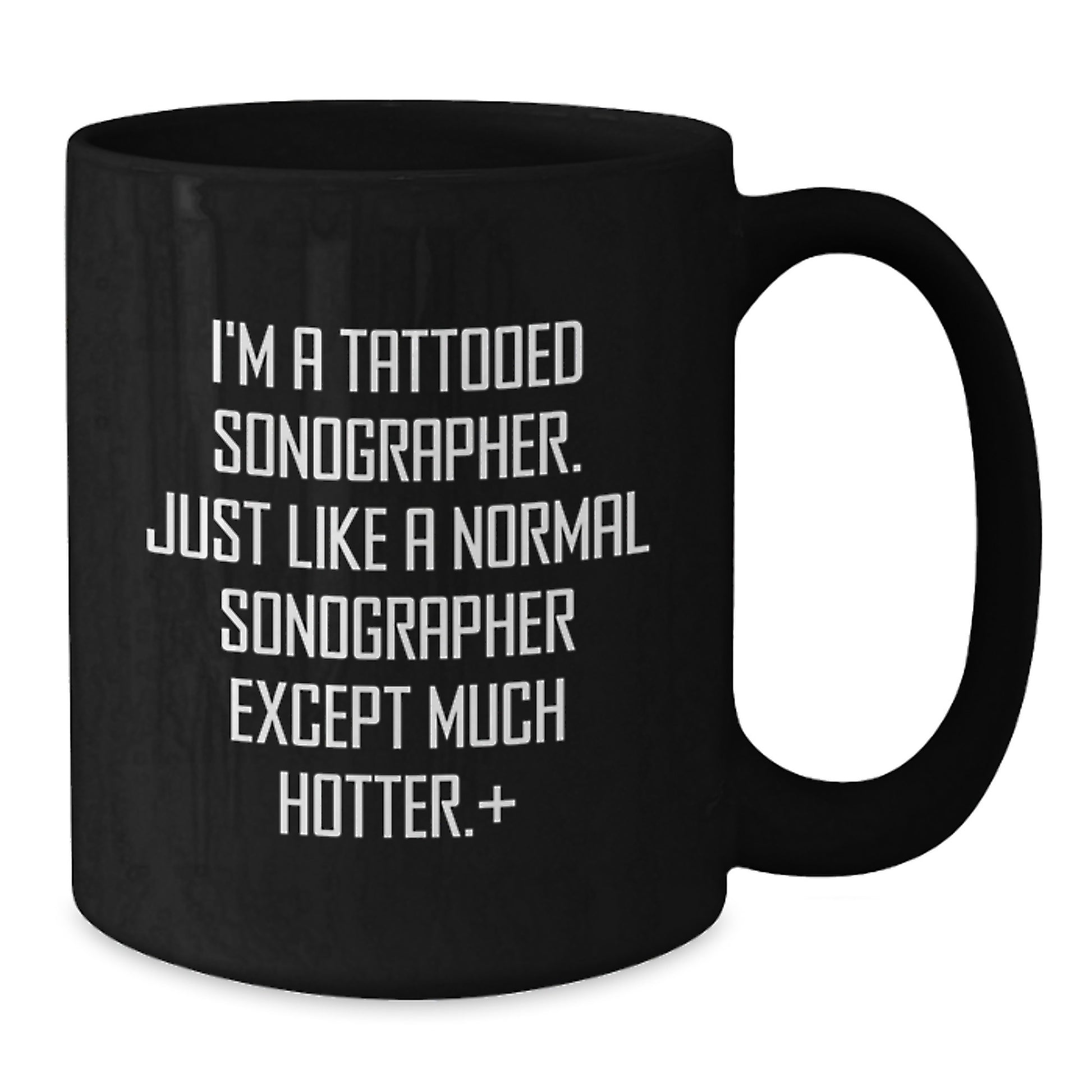 Sonographer Gifts, Funny Christmas Unique Mugs for Sonographer Men Women Coworkers Family Friends, I'm A Tattooed Sonographer Black Coffee Mug - Additional