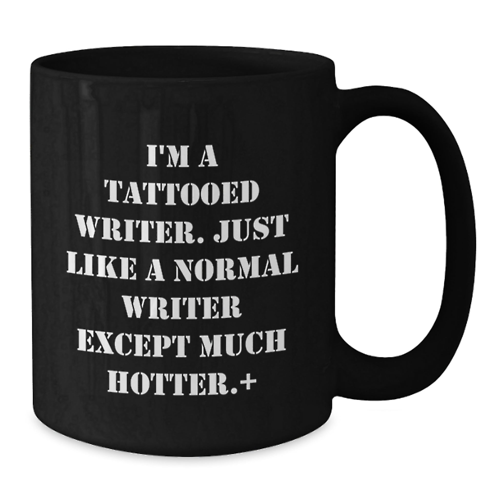 Funny Writer Gifts for Him from Friends and Family - I'm A Tattooed Writer Black Coffee Mugs Christmas Unique Presents for Men's Office - Additional