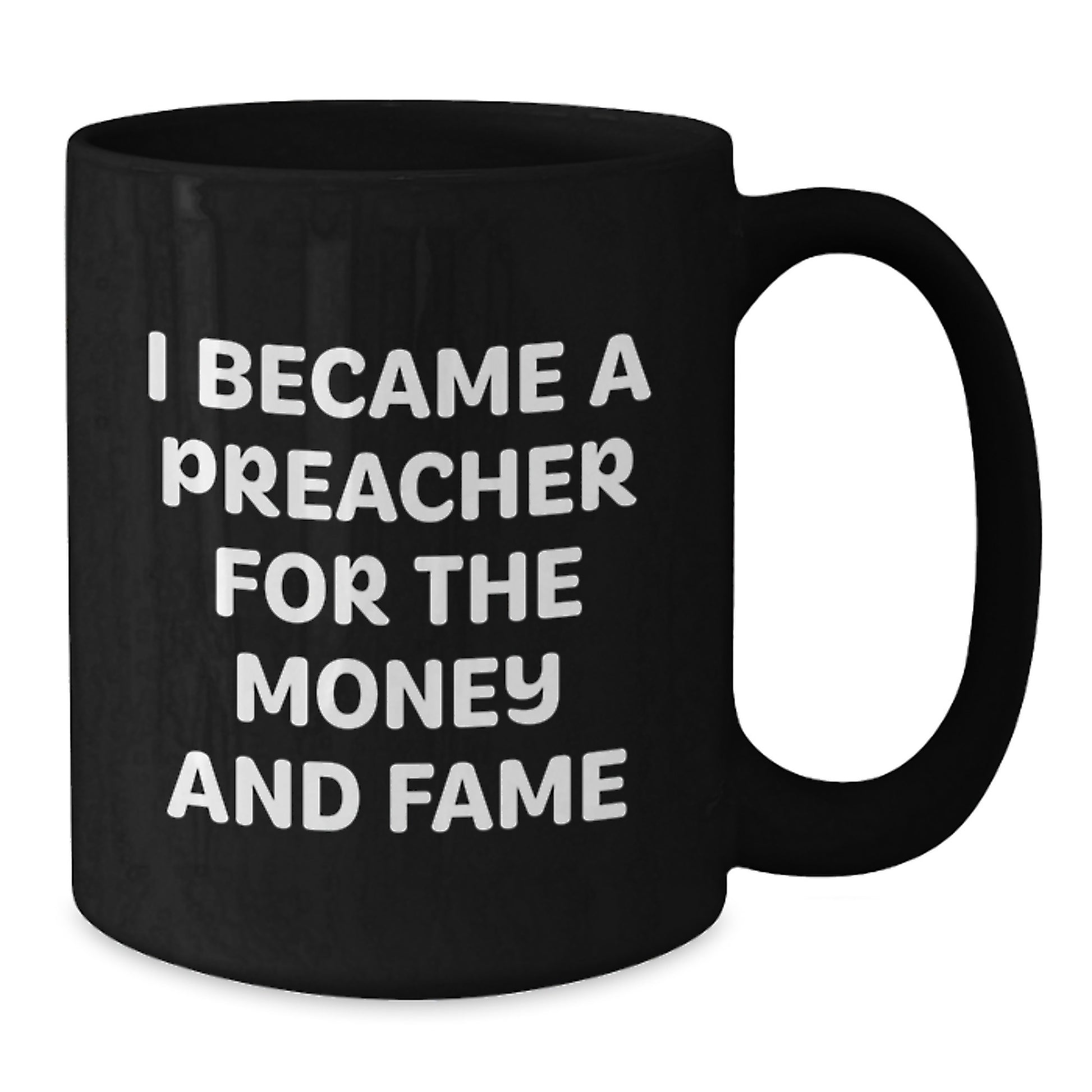 Funny Preacher Gifts for Men, Black Coffee Mug, Christmas Unique Presents from Friends to Family - Additional
