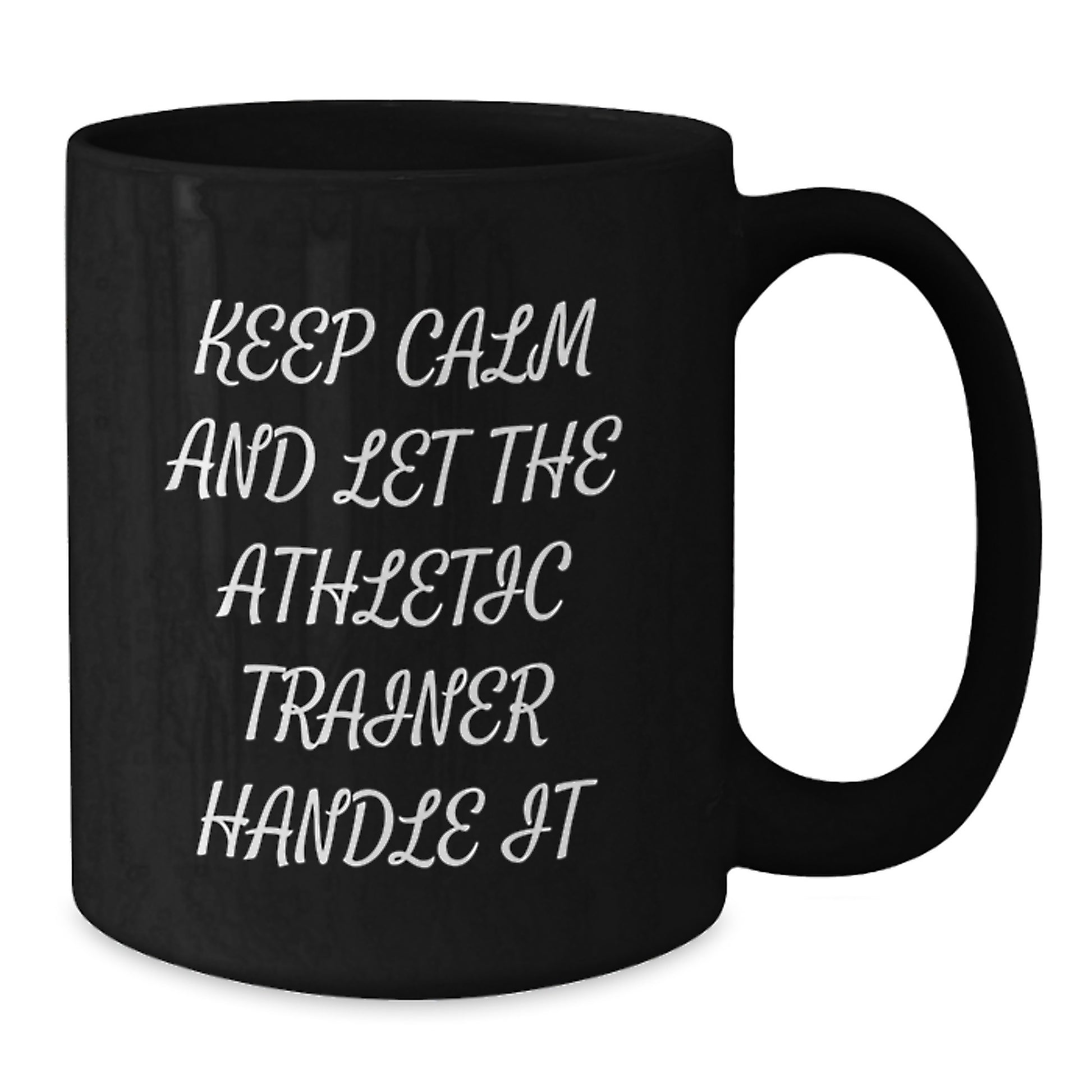 Funny Athletic Trainer Gifts for Men, Black Coffee Mugs, Keep Calm And Let Handle It, Christmas Unique Ideas from Friends - Additional
