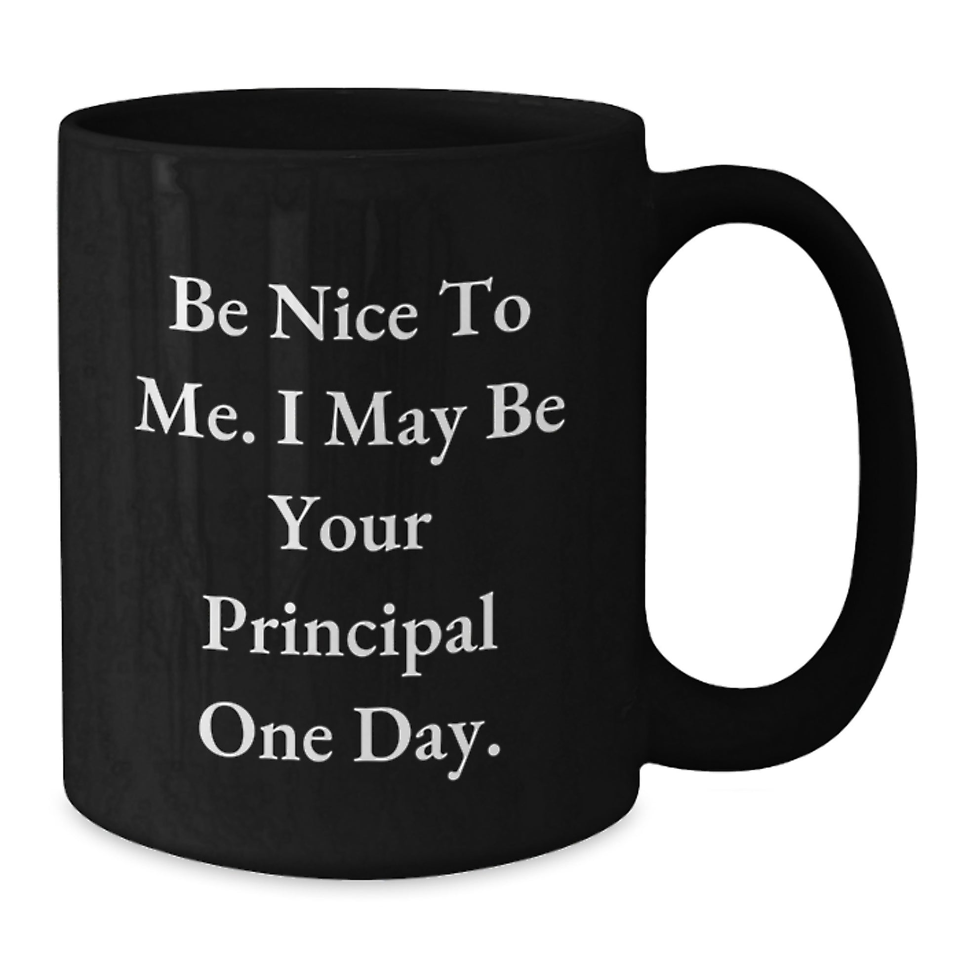Funny Principal Black Coffee Mug Gifts from Men to Women Friends Coworkers Family - Be Nice To Me I May Be Your Principal One Day - Additional