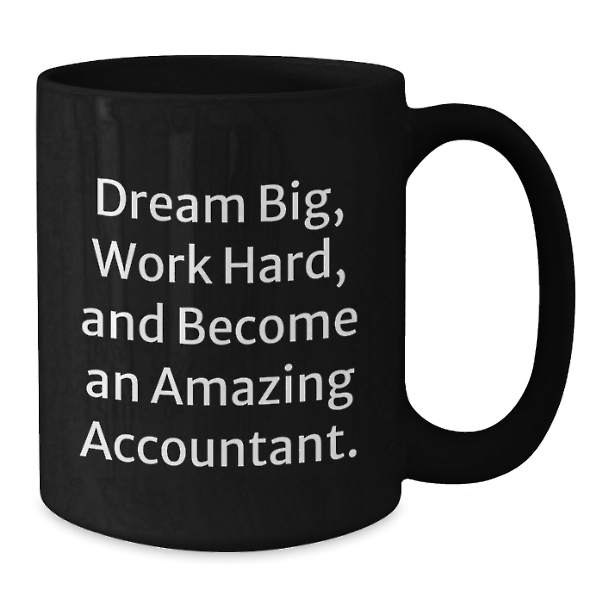 Inspirational Accountant Gifts from Friends - Dream Big, Work Hard, Black Coffee Mug for Birthday - Additional