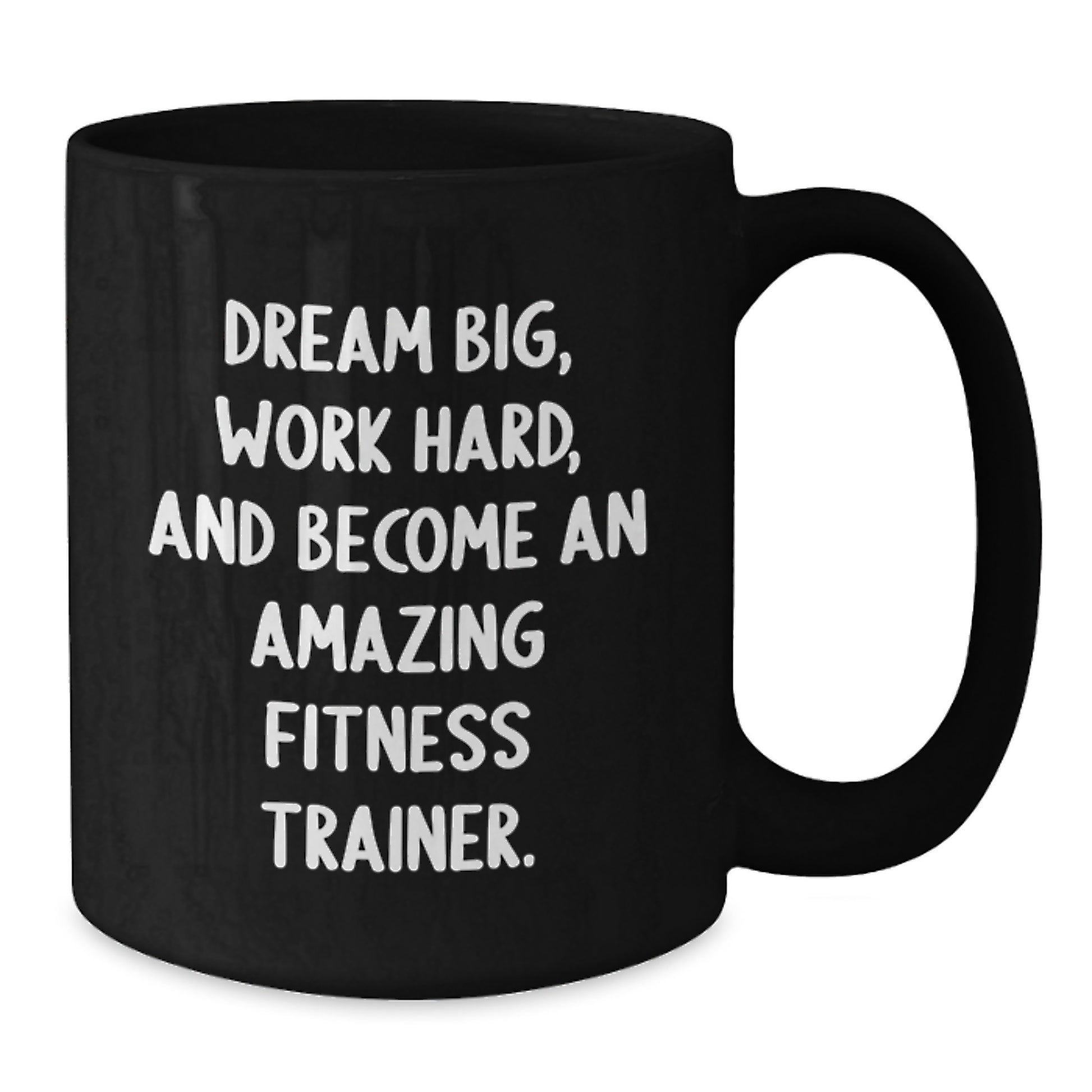 Unique Fitness Trainer Gifts from Friends for Men - Funny 'Dream Big' Black Coffee Mug - Great for Christmas Unique Gifts - Additional