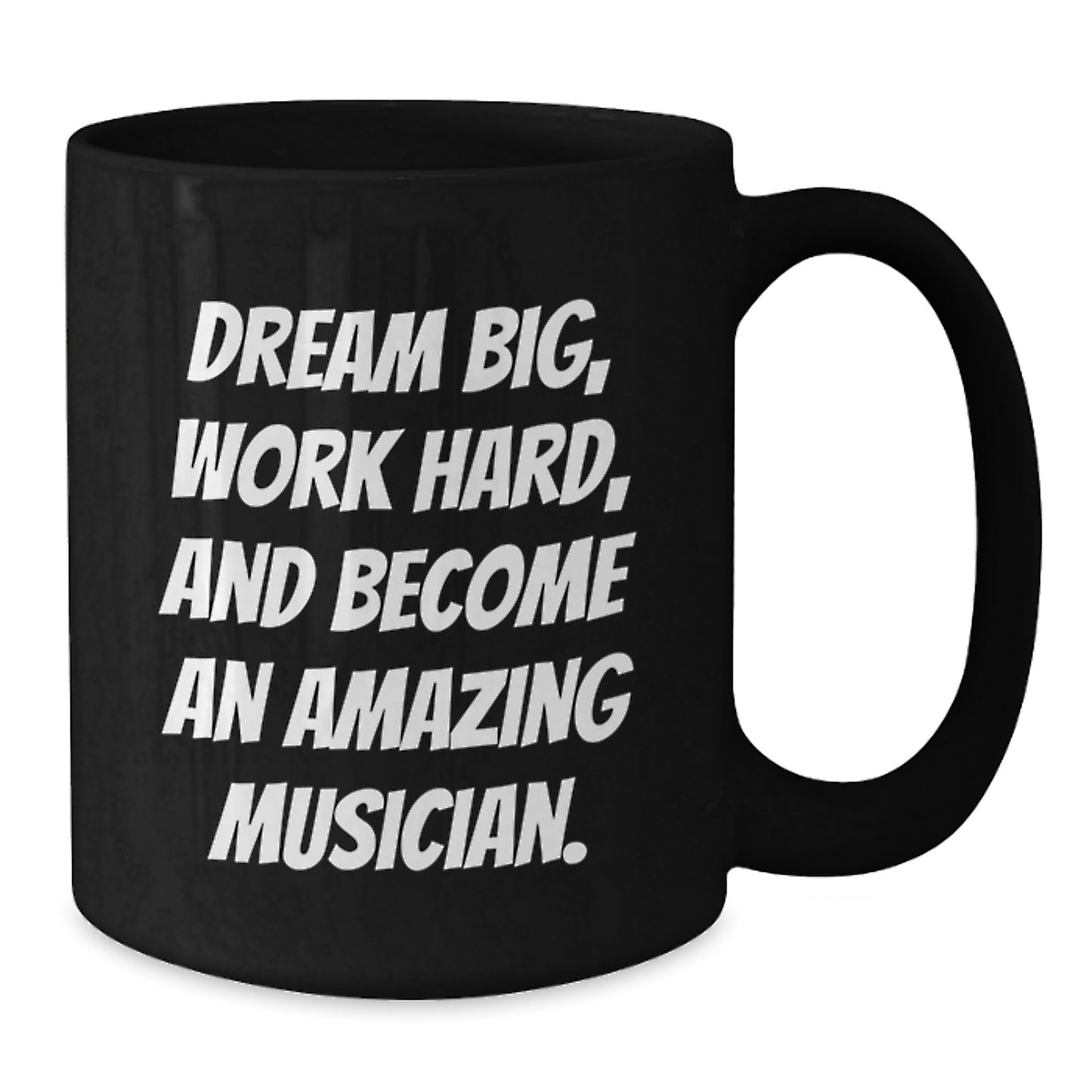 Musician Inspirational Gifts from Friends, Christmas Unique Mugs for Musicians, Black Coffee Mug with Dream Big Quote - Additional
