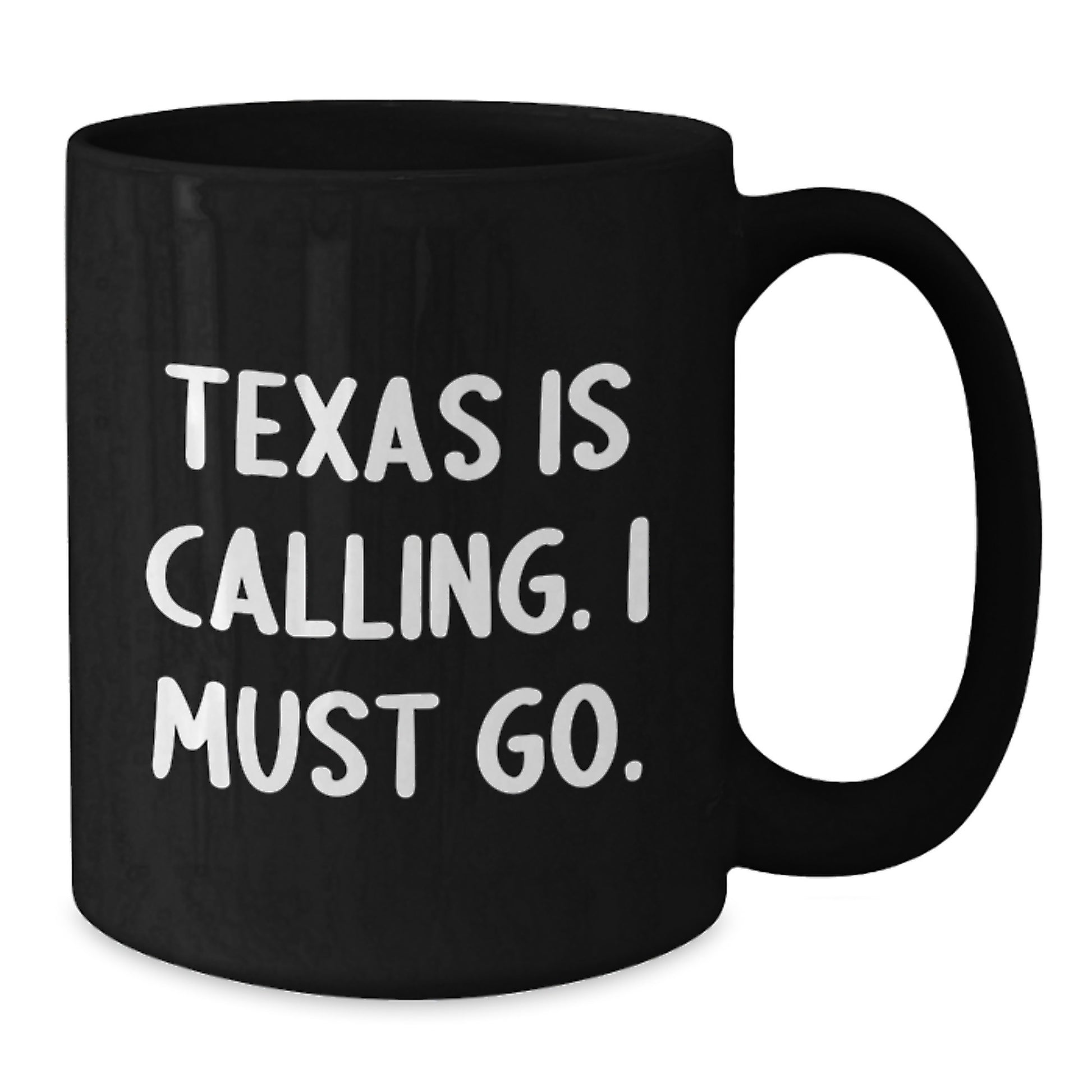 Texas Gifts for Men, Funny Black Coffee Mug - 'Texas Is Calling. I Must Go.' Christmas Unique Gifts from Friends to Family - Additional