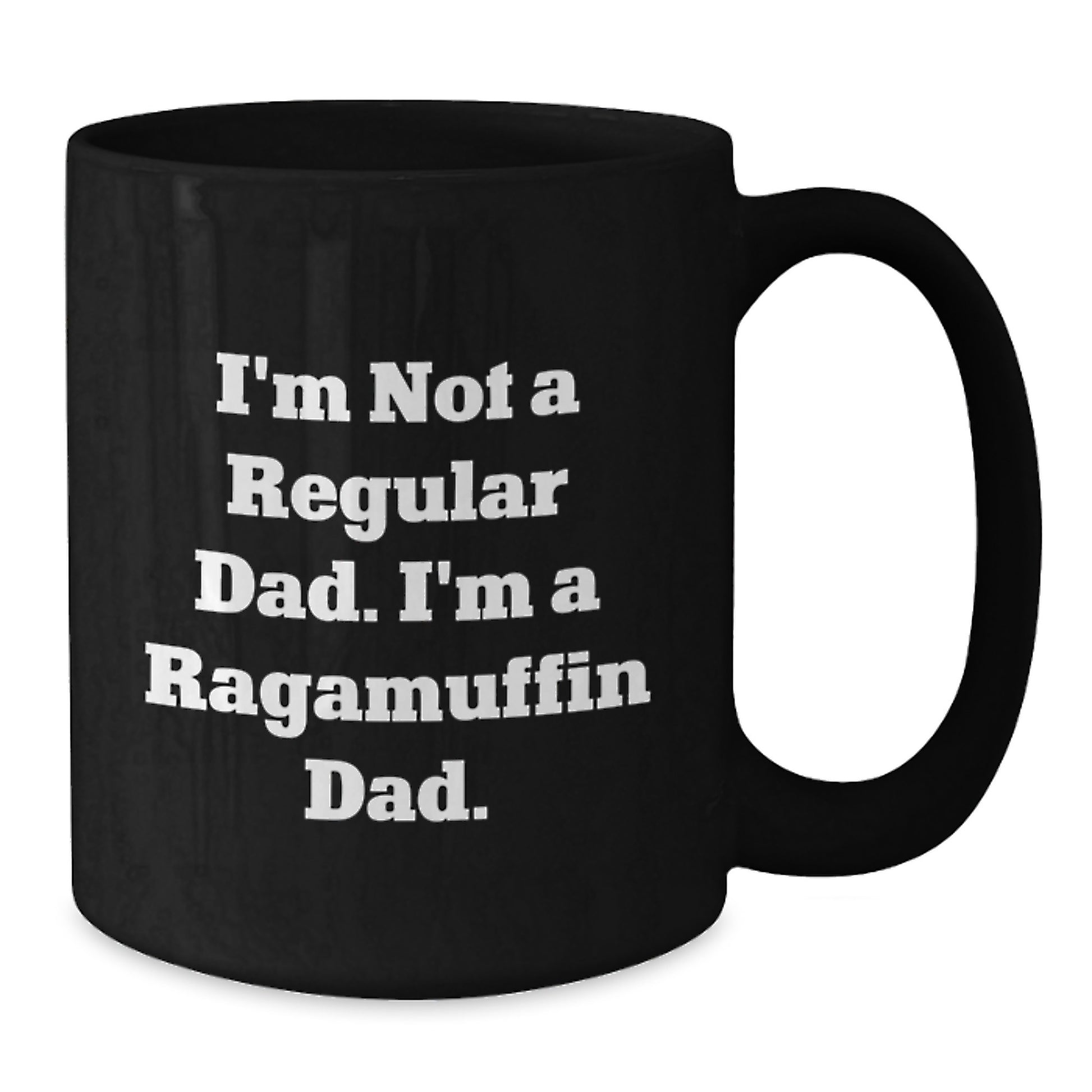 Ragamuffin Cat Lovers Gifts from Men to Friends - Black Coffee Mug - 'I'm Not A Regular Dad. I'm A Ragamuffin Dad.' Christmas Unique Mugs - Additional