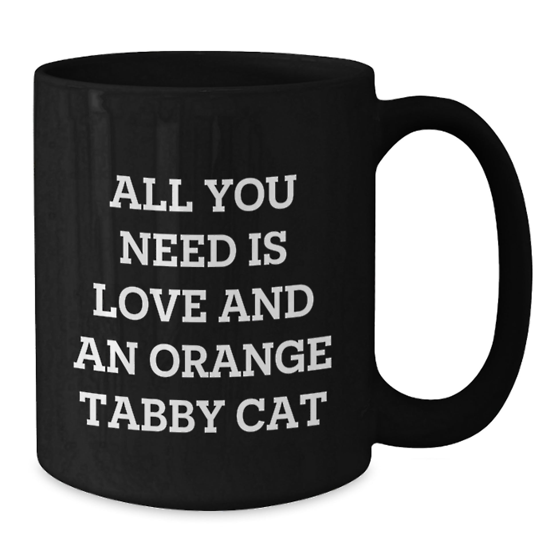 Gifts from Family for Orange Tabby Cat Lovers - All You Need Is Love And An Orange Tabby Cat Inspired Black Coffee Mug, Birthday Unique Gifts - Additional