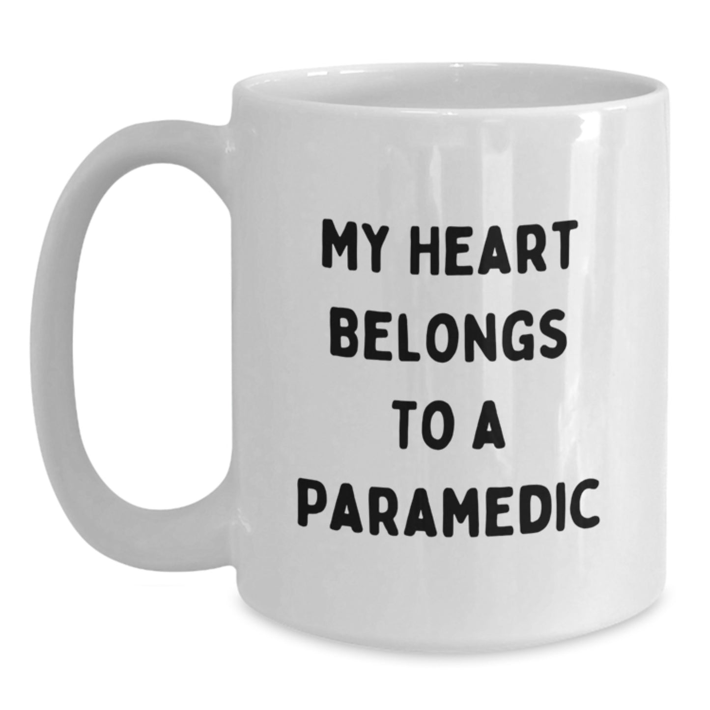 Funny Rescue Worker Gifts from Men to Rescue Workers, My Heart Belongs To A Rescue Worker White Coffee Mug for Birthday Unique Gifts - Main