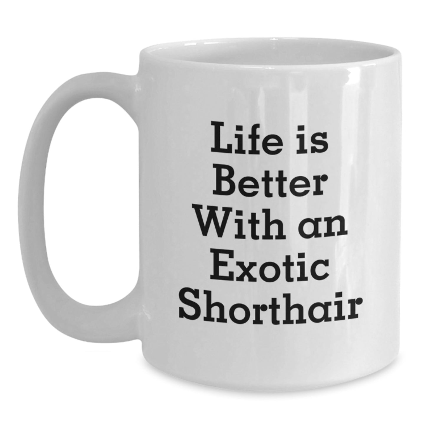 Exotic Shorthair Cat Lovers Gifts from Friends for Graduation Celebrations - Life Is Better With An Exotic Shorthair, Funny White Coffee Mug - Main