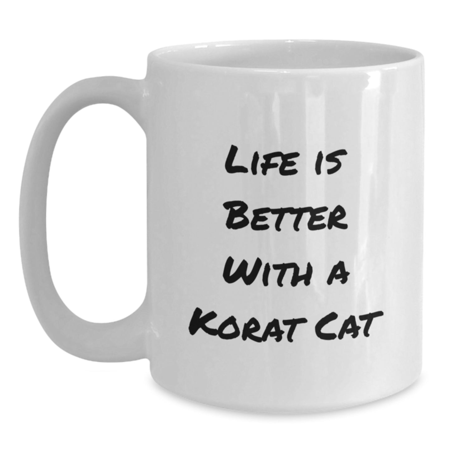 Korat Cat Lovers Gifts from Friends for Korat Cat Enthusiasts - White Coffee Mug, Funny Quote, Graduation Unique Gifts - Main