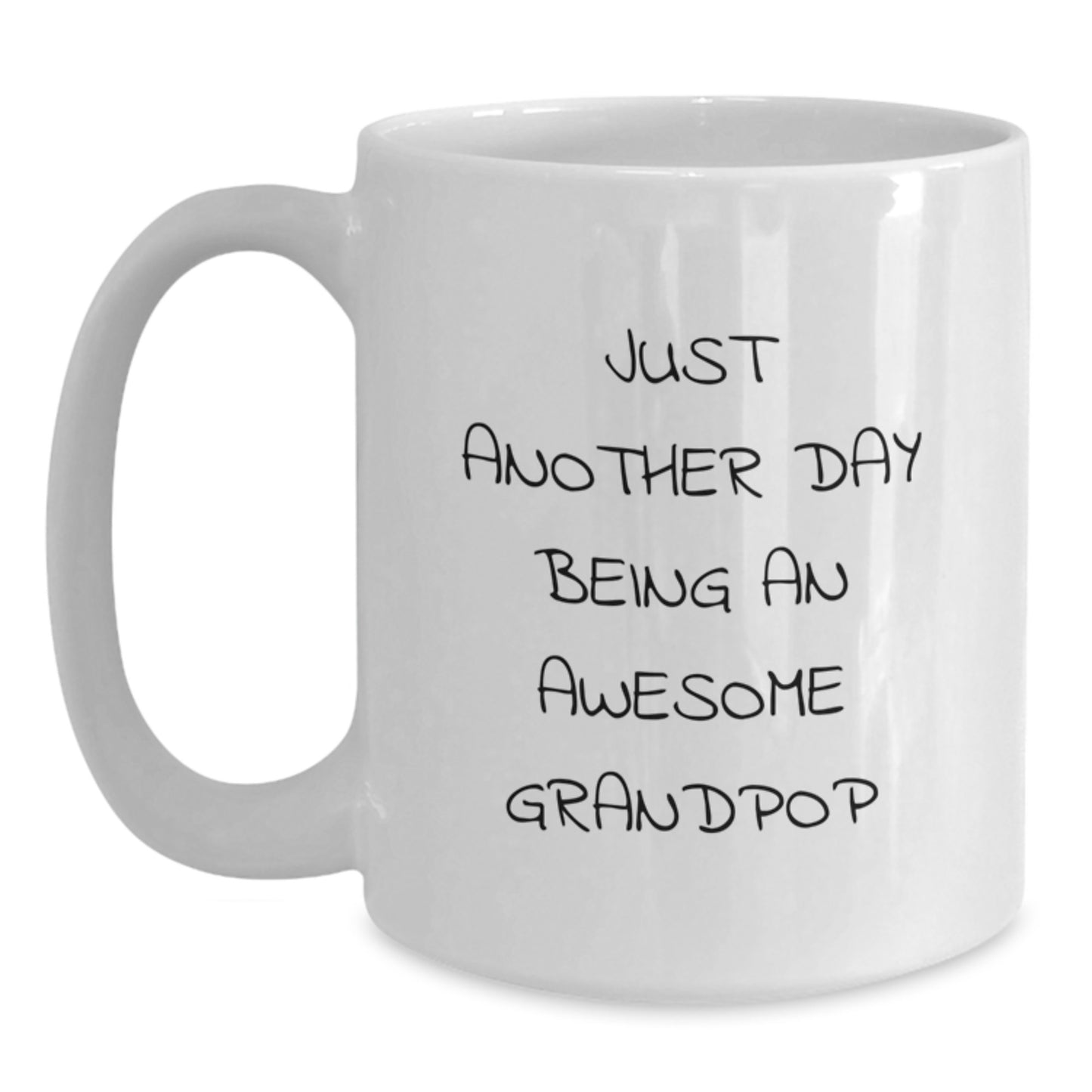 Funny Grandpop Gifts - White Coffee Mug, 'Just Another Day Being An Awesome Grandpop' - Gifts from Family, Perfect for Birthday - Main