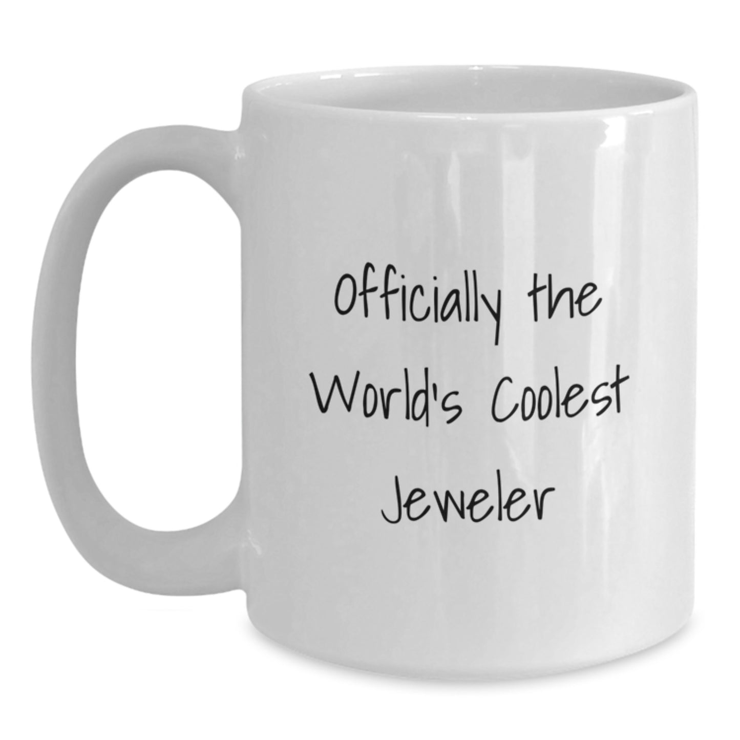Funny Jeweler Gifts for Men from Friends, Funny White Coffee Mugs for Jeweler Enthusiasts, Christmas Unique Presents for Him, Officially The World's Coolest Jeweler - Main