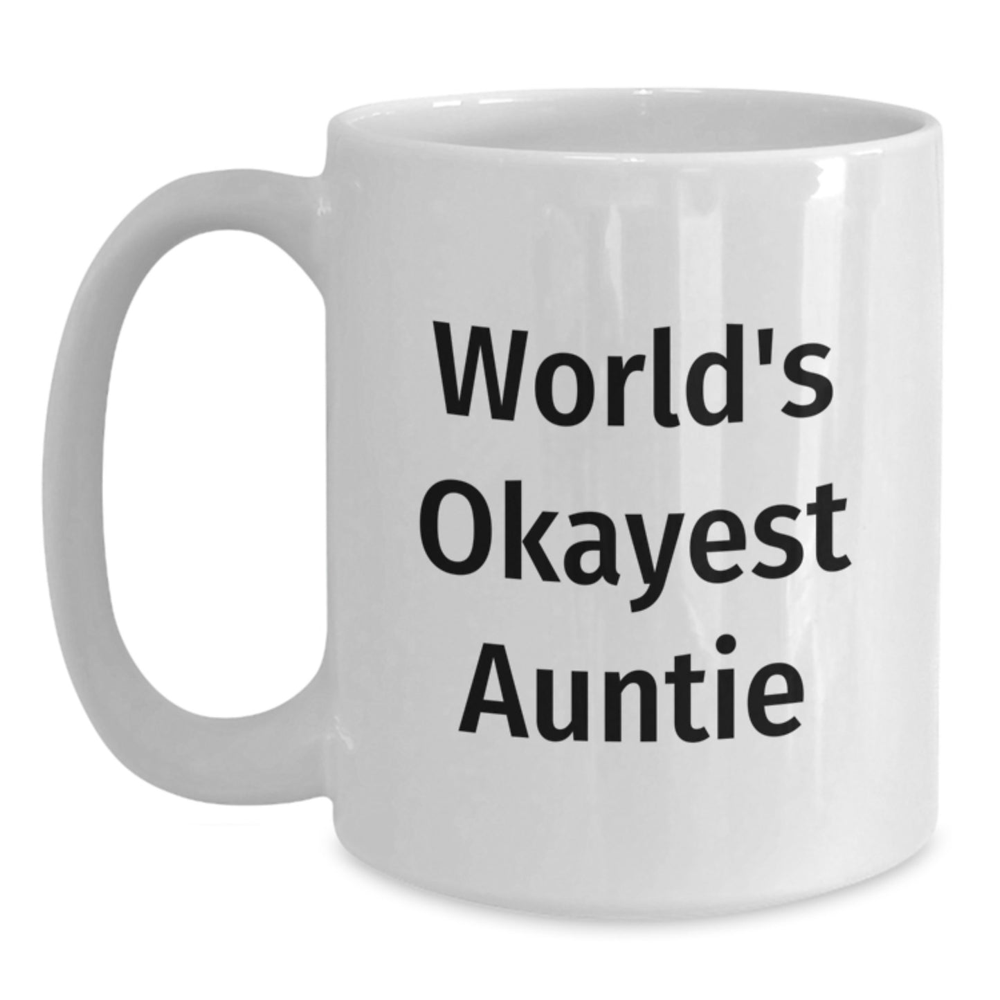 Funny World's Okayest Auntie Gifts for Auntie White Coffee Mugs from Friends and Family for Christmas Unique Gifts - Main