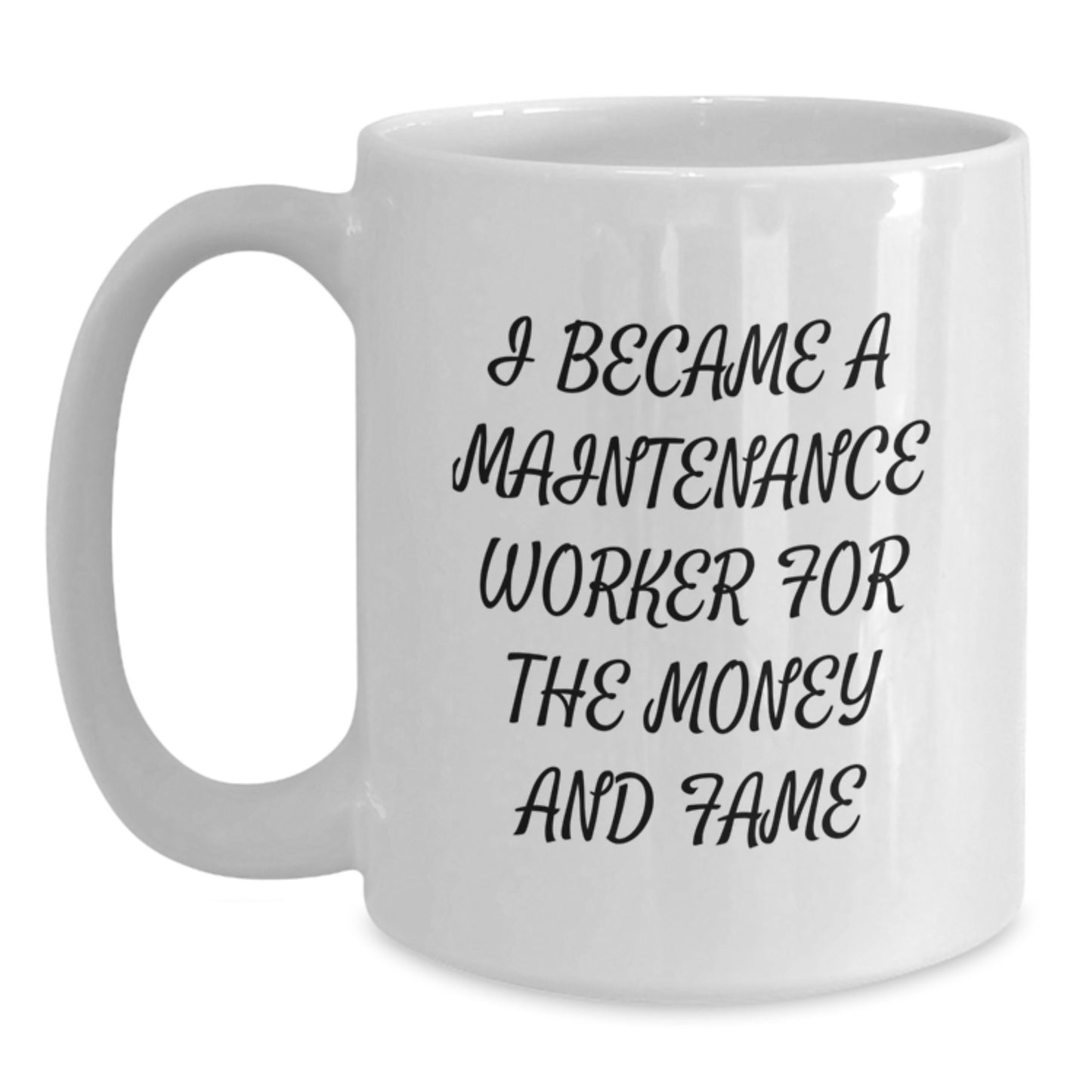 Funny Maintenance Worker Gifts for Men - White Coffee Mug - 'I Became A Maintenance Worker For' - Main