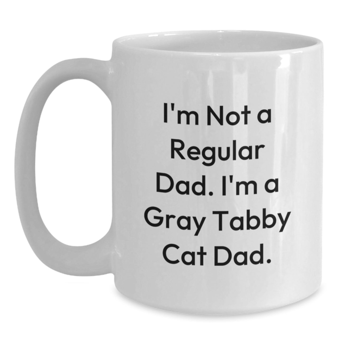 Funny Gray Tabby Cat Dad White Coffee Mug Gifts for Men from Family, Unique Christmas Unique Gifts - Main