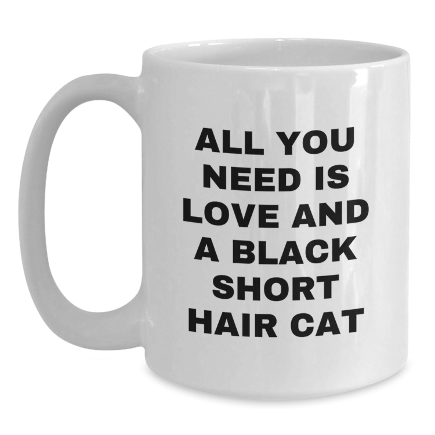 Black Short Hair Cat Lover Gifts from Family Friends Women Funny White Coffee Mug - Main