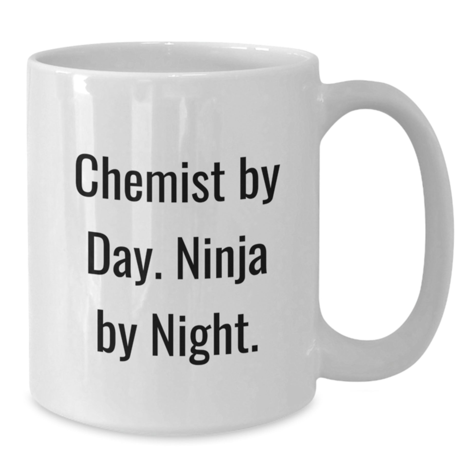 Funny Chemist Gifts, White Coffee Mug for Birthday, Chemist By Day. Ninja By Night., Gifts from Friends, for Chemist - Additional