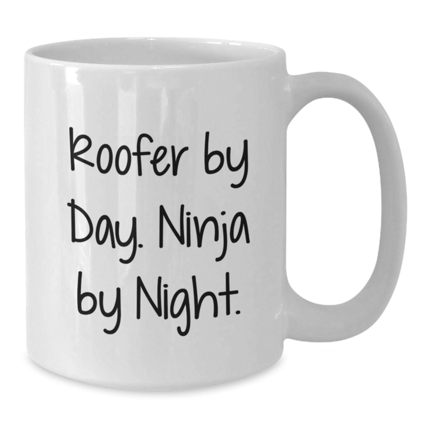 Roofer Humor Gifts from Friends and Family - 'Roofer By Day. Ninja By Night.' White Coffee Mug for Birthday - Additional