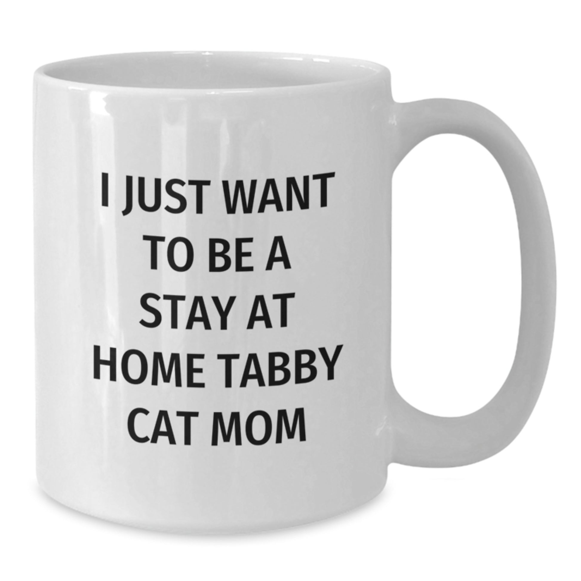 Funny Tabby Cat Mom Gifts for Her, I Just Want To Be A Stay At Home Tabby Cat Mom White Coffee Mug, Graduation Unique Gifts from Mom to Friends - Additional