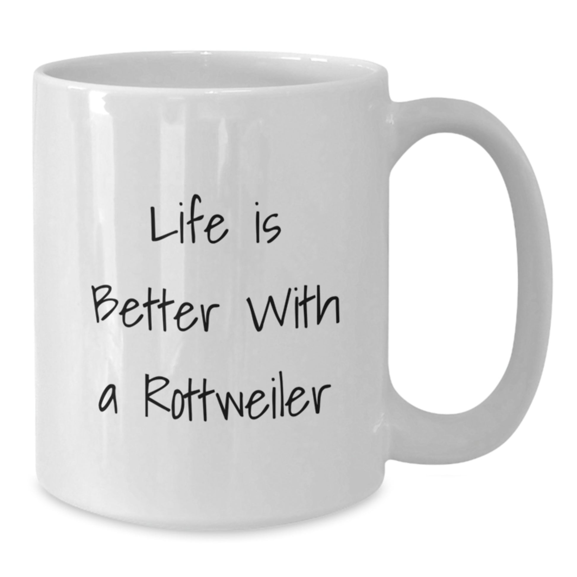 Funny Rottweiler Dog Lover Gifts from Friends, Birthday Unique Mugs for Men, Women, Family, White Coffee Mug, Life Is Better With A Rottweiler - Additional