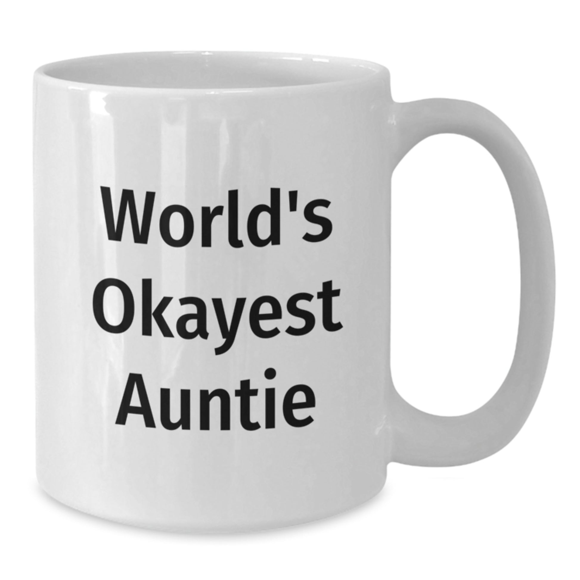 Funny World's Okayest Auntie Gifts for Auntie White Coffee Mugs from Friends and Family for Christmas Unique Gifts - Additional