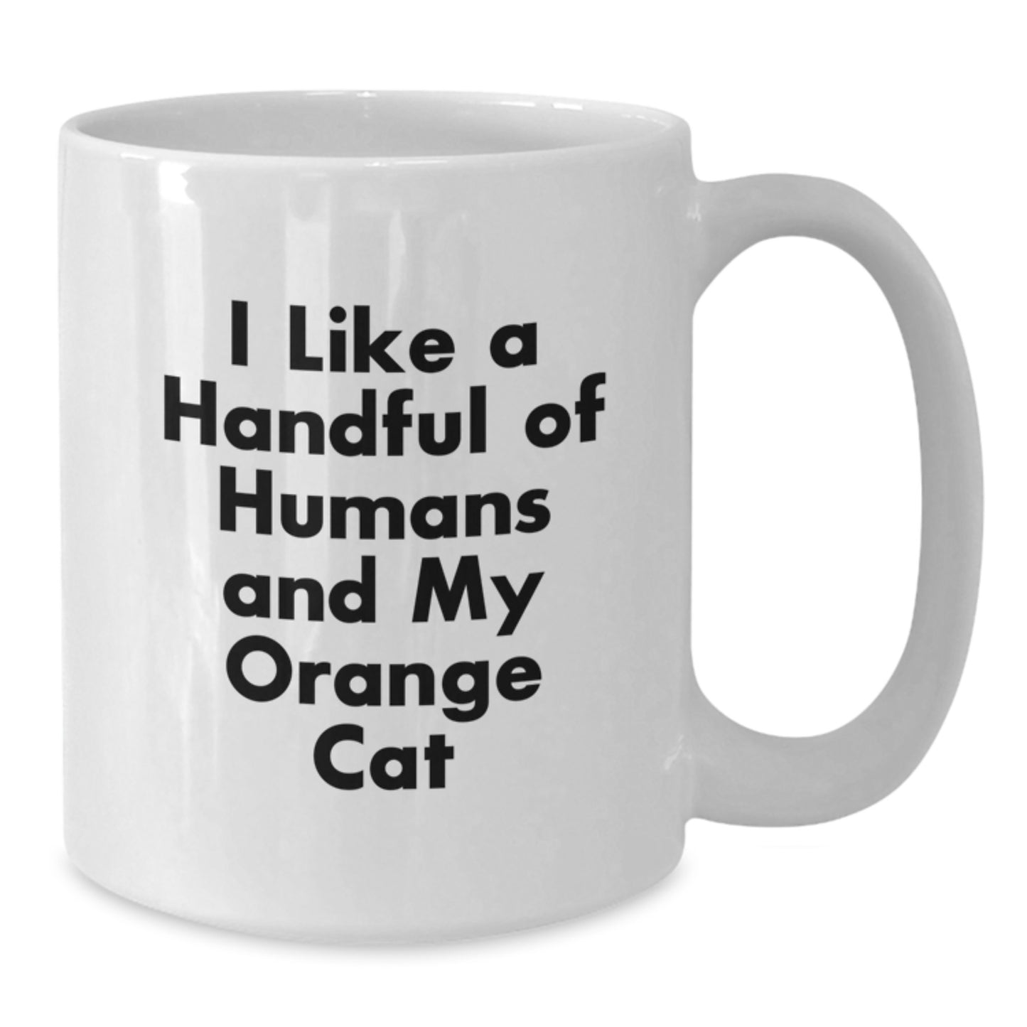 Funny Orange Cat White Coffee Mug Gifts from Family for Orange Cat Lovers, I Like A Handful Of Humans And My Orange Cat - Additional