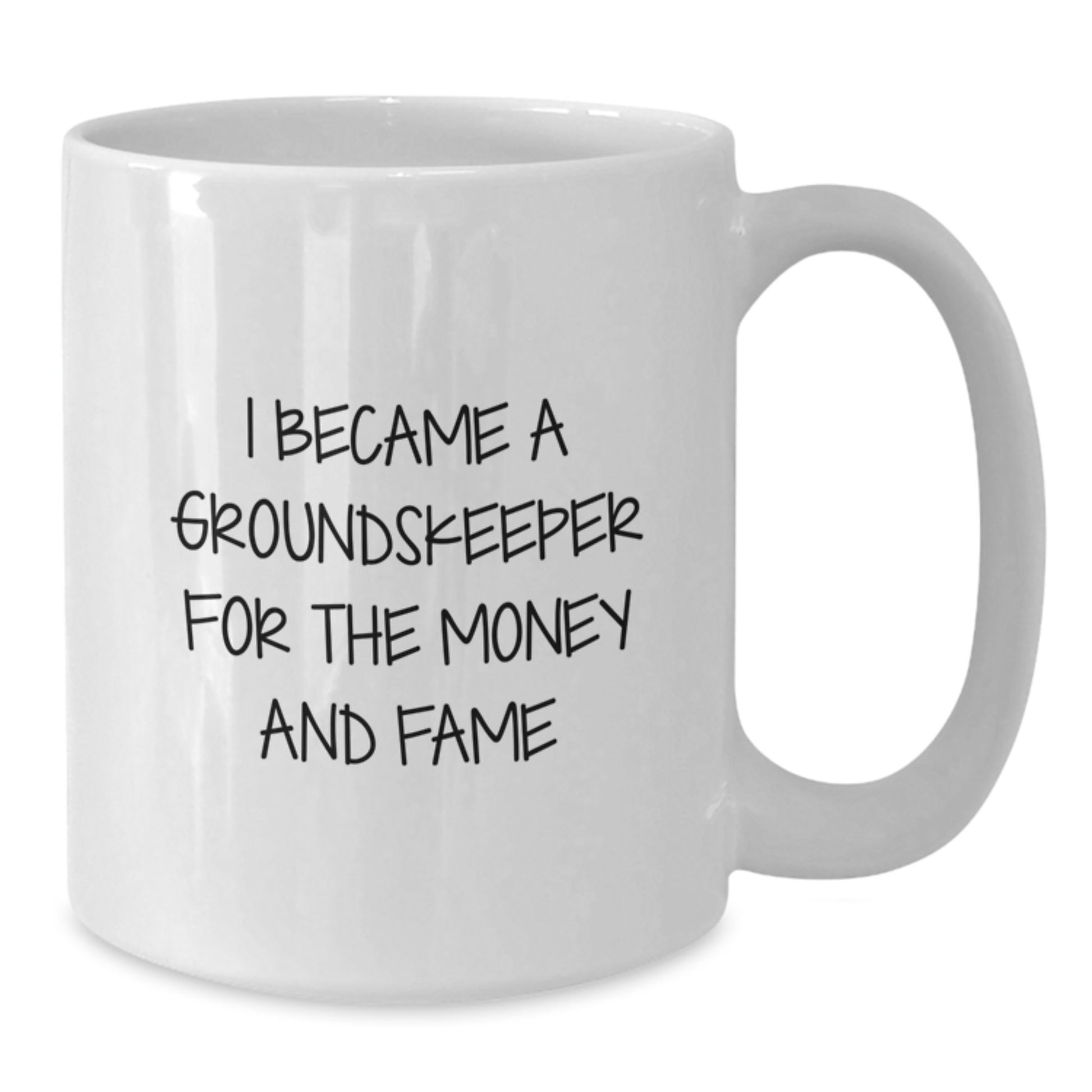 Funny groundskeeper Gifts for Men, White Coffee Mug, I Became A groundskeeper For The Money And Fame, Christmas Unique Gifts from Friends - Additional