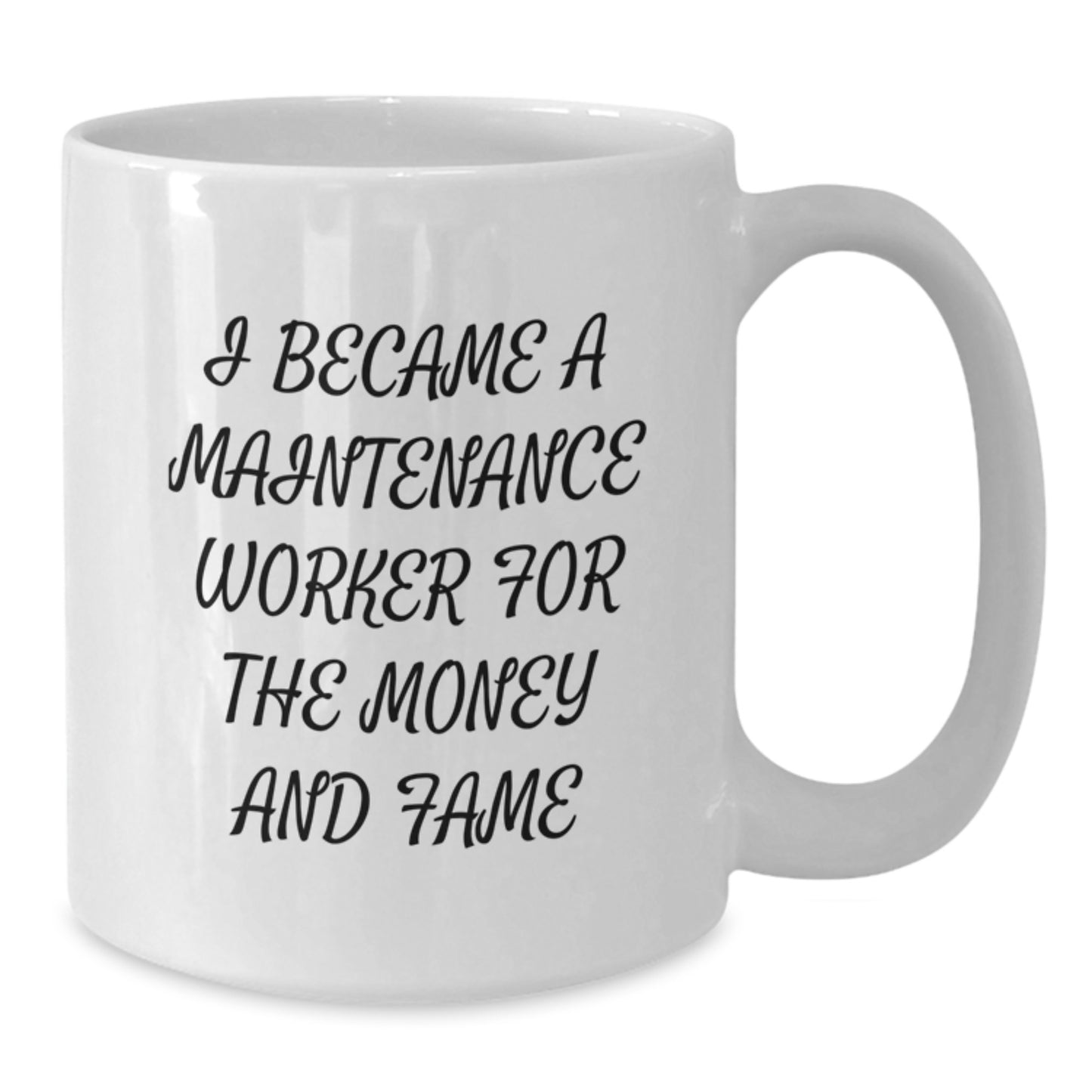 Funny Maintenance Worker Gifts for Men - White Coffee Mug - 'I Became A Maintenance Worker For' - Additional