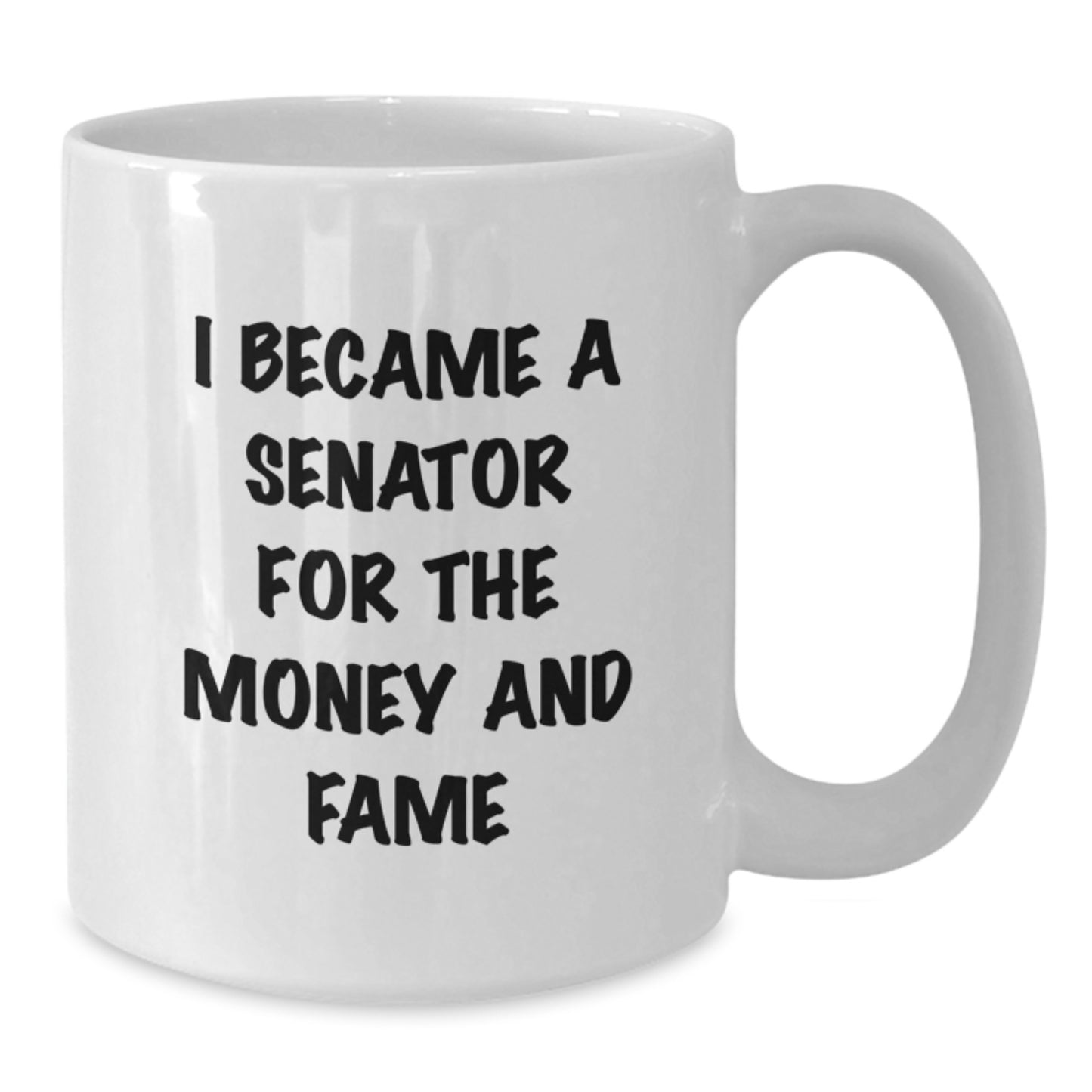 Funny Senator Gifts for Men, White Coffee Mug, I Became A Senator For The Money And Fame, Unique Christmas Unique Gifts from Friends - Additional