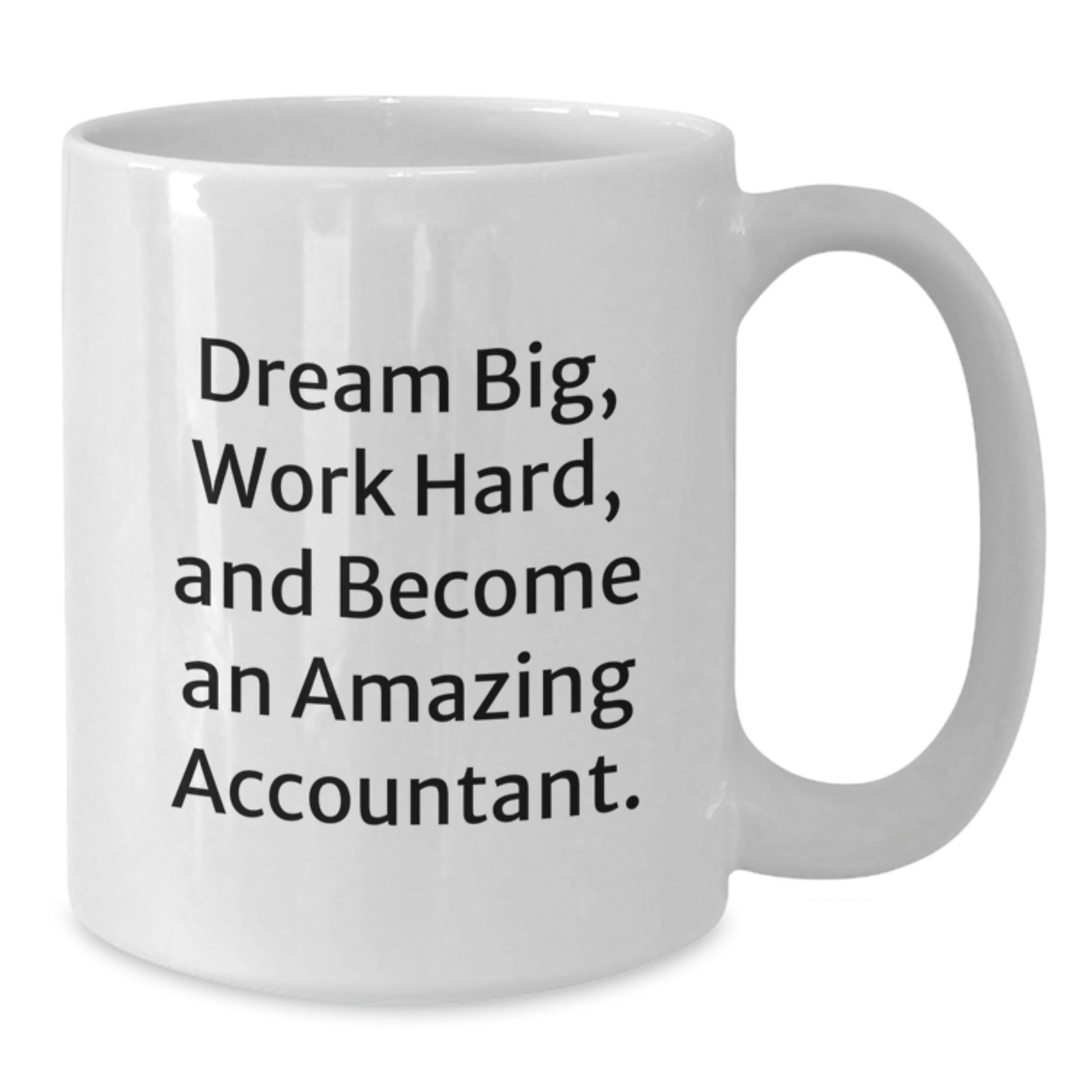Funny Inspirational Quote Gifts for Accountants, White Coffee Mugs from Friends and Family - Dream Big, Work Hard, And Become An Amazing Accountant. - Additional