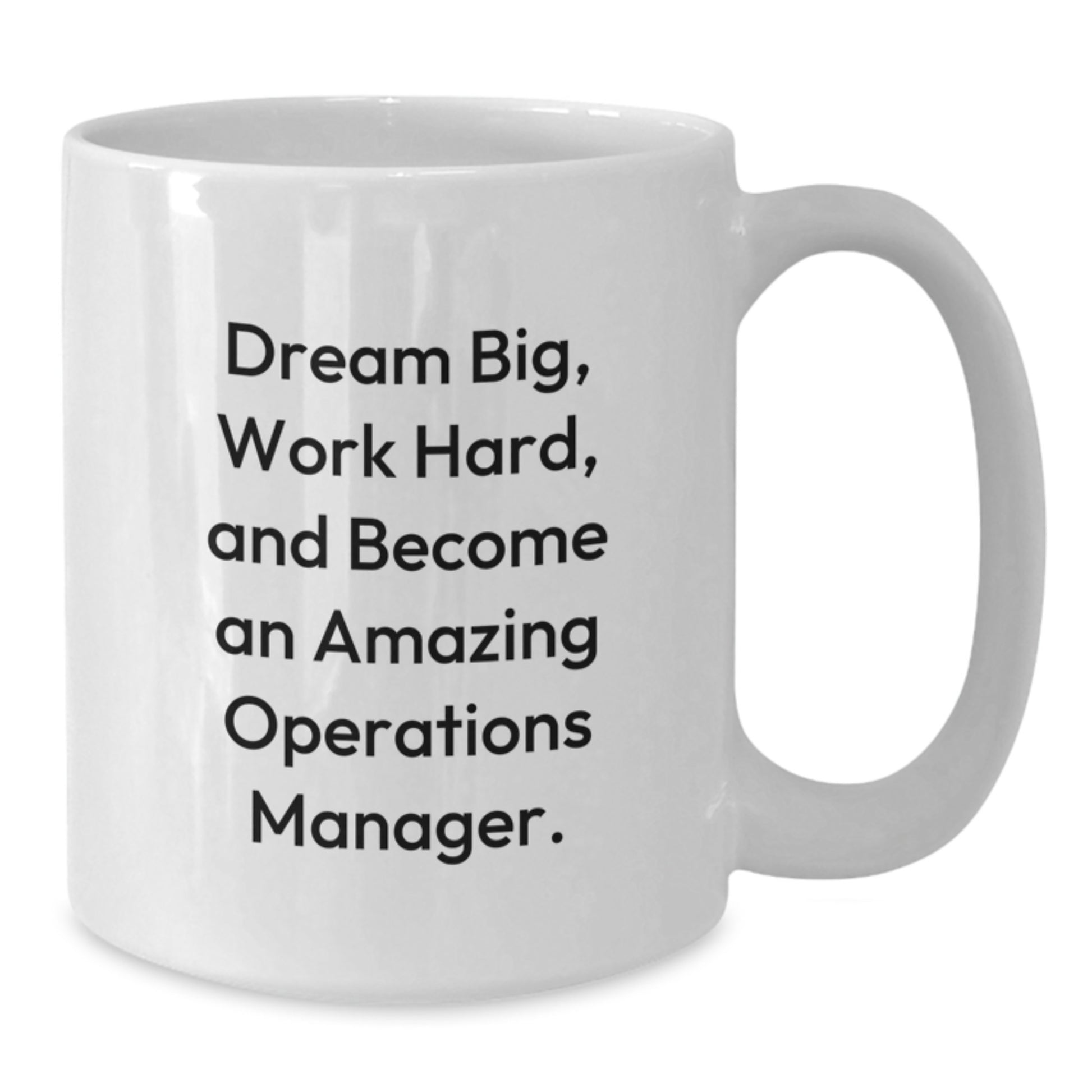 Funny Inspirational Operations Manager White Coffee Mug Gifts from Friends for Christmas - Dream Big, Work Hard, Become Amazing - Additional