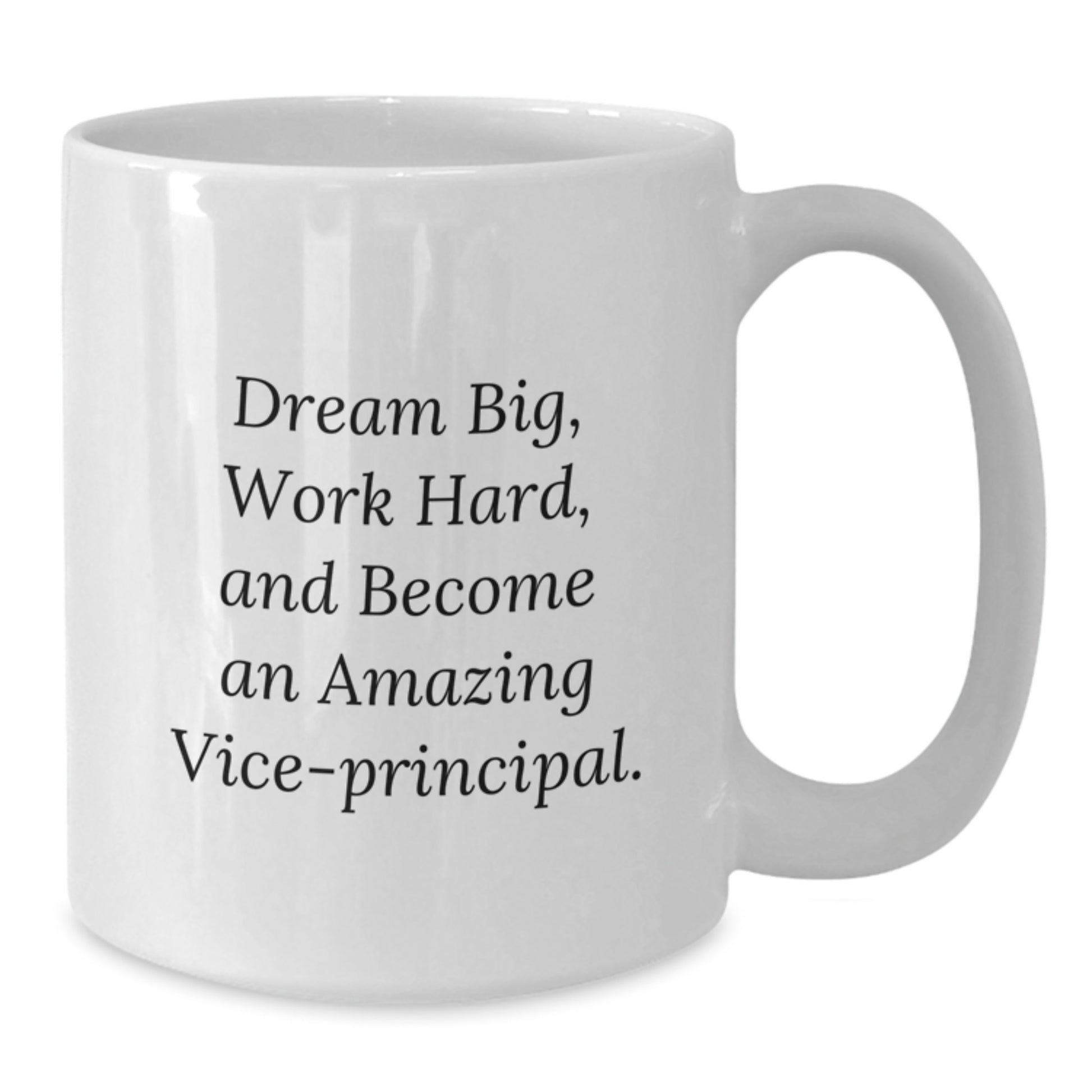 Funny Vice-principal Gifts from Friends, White Coffee Mug for Vice-principal, Dream Big and Work Hard Quote, Christmas Unique Present - Additional
