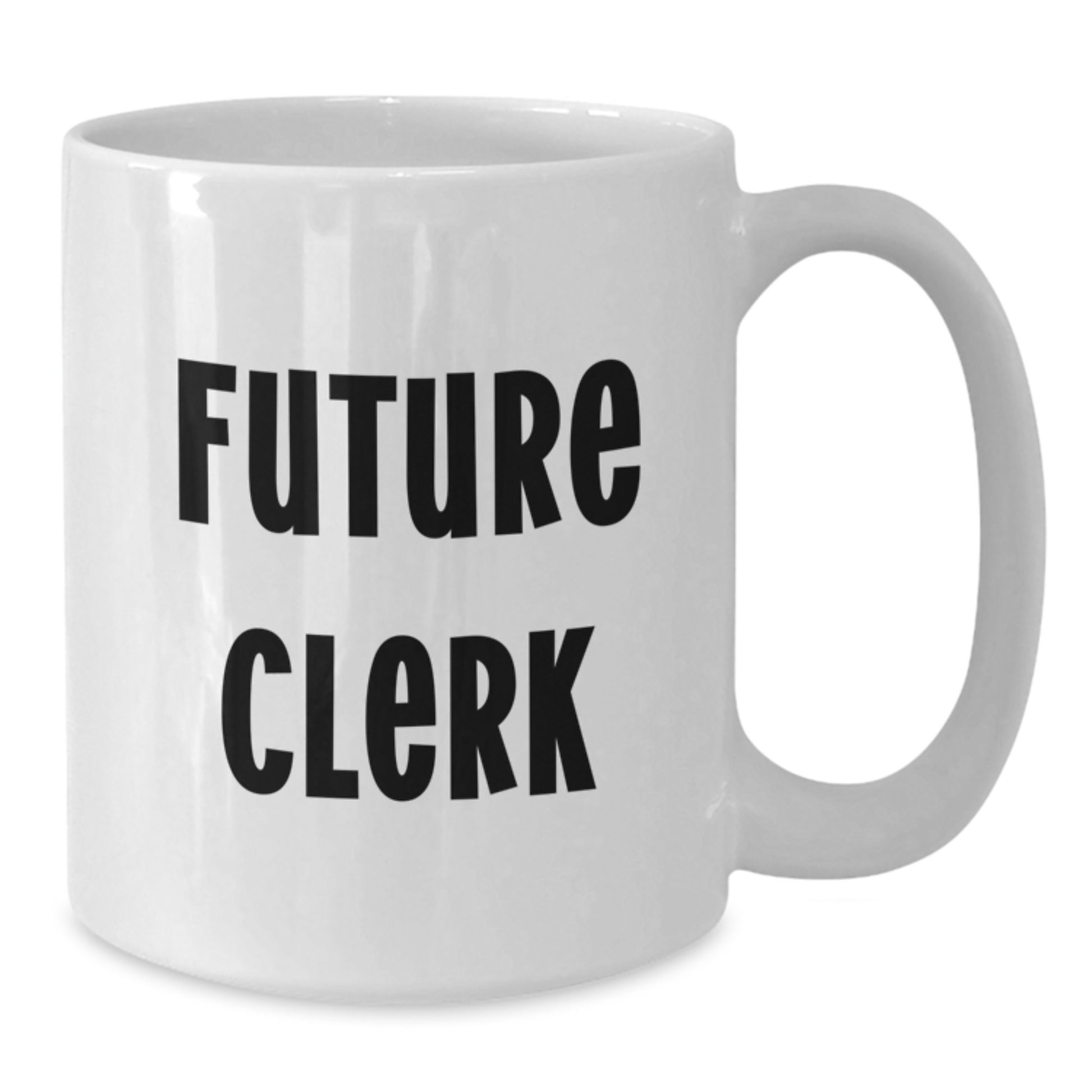 Funny Clerk Gifts, Future Clerk White Coffee Mug, Birthday Unique Gifts from Friends, Gifts for Clerk - Additional