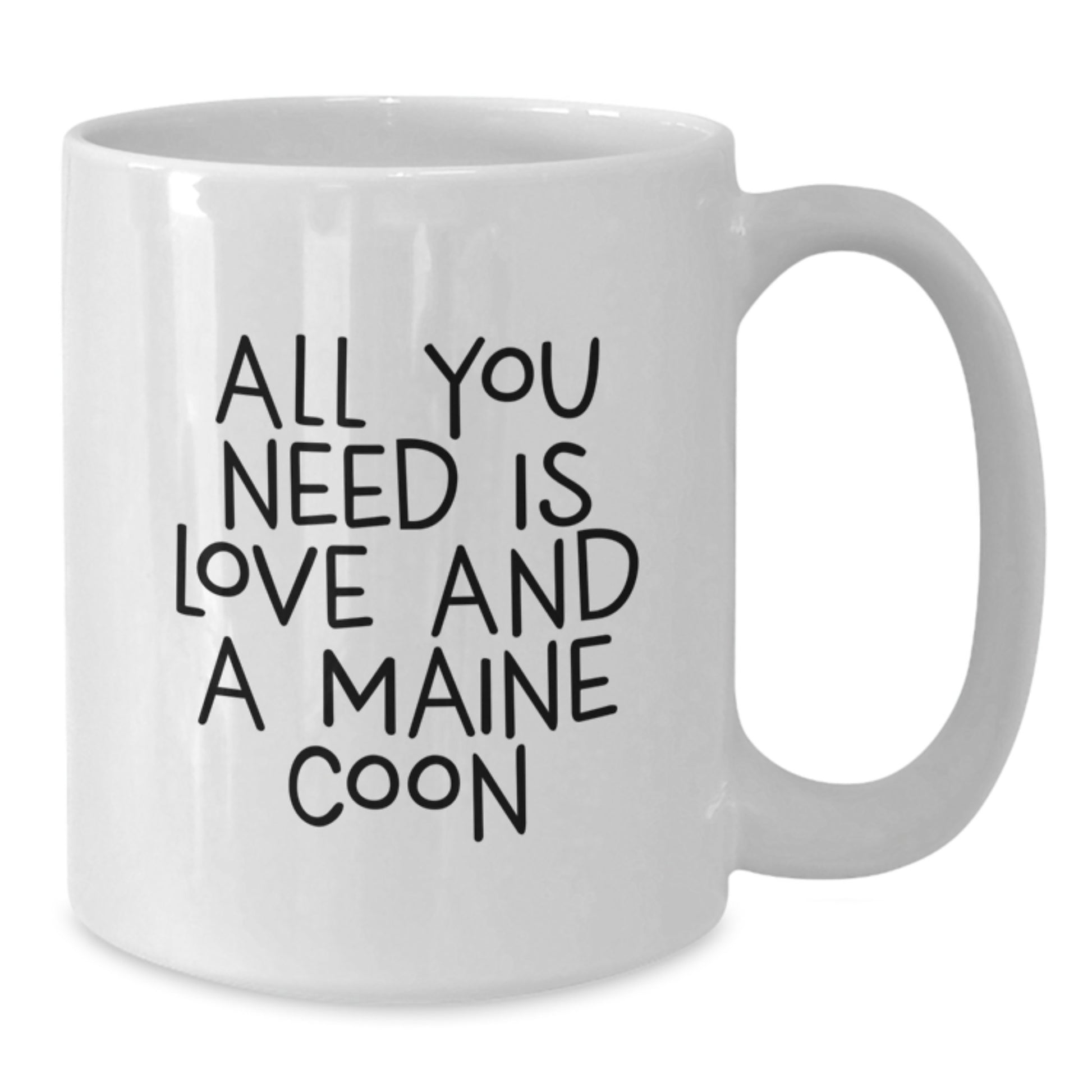 Funny Maine Coon Cat Gifts for Men, Women, Friends, Family - White Coffee Mug, All You Need Is Love And A Maine Coon - Additional