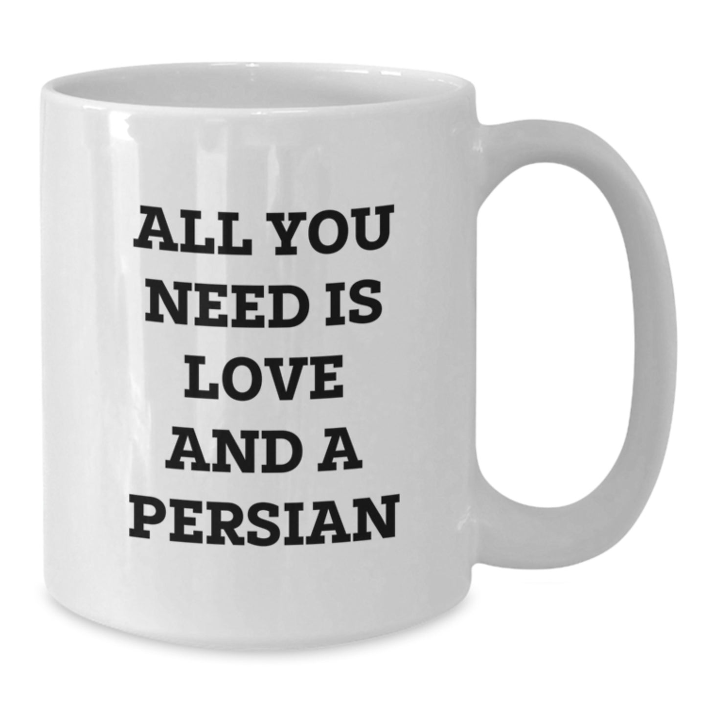Funny Persian Cat Gifts for Christmas, White Coffee Mug with Quote All You Need Is Love And A Persian, Gifts from Friends to Family - Additional