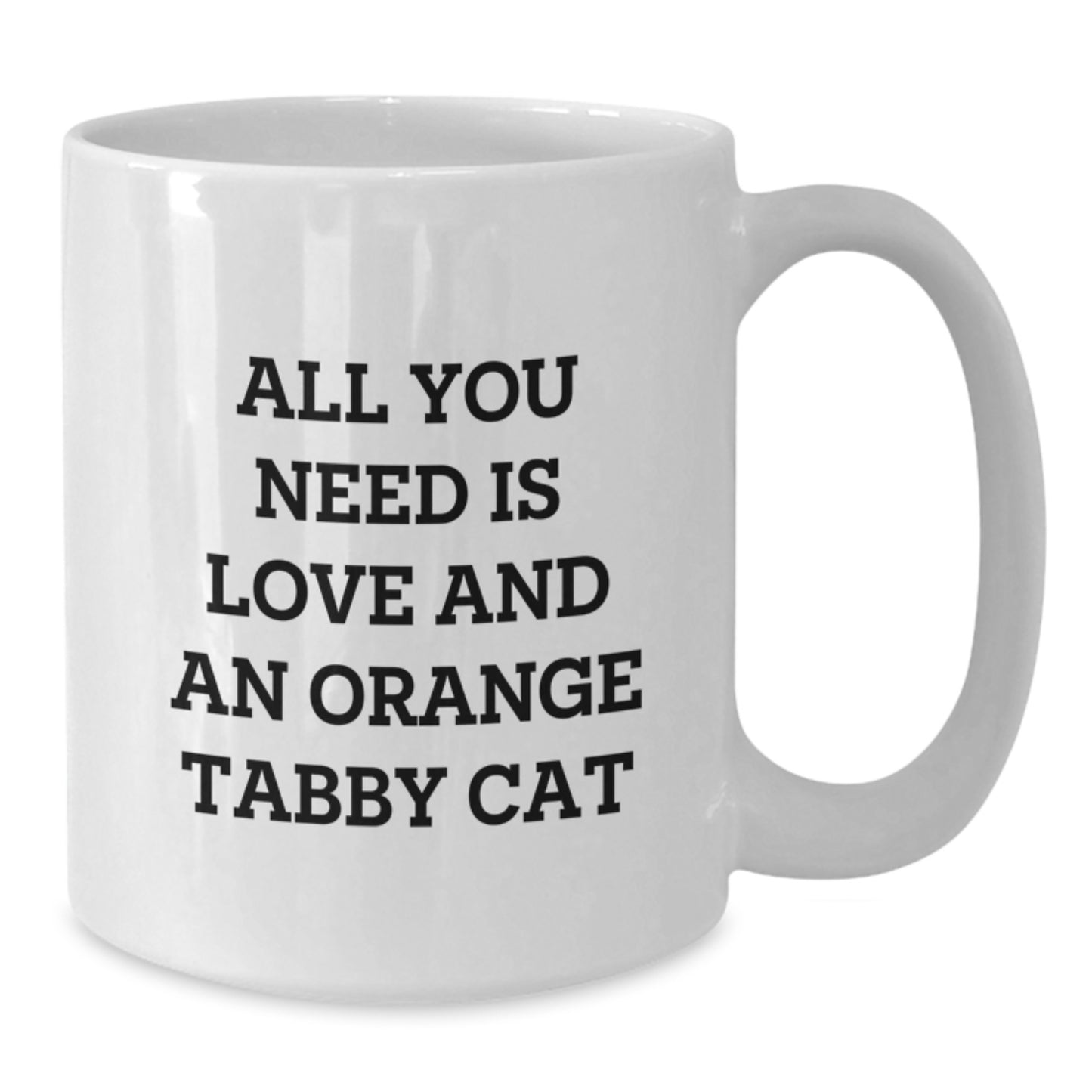 Orange Tabby Cat Lovers Gifts from Family, Friends, and Coworkers - 'All You Need Is Love And An Orange Tabby Cat' White Coffee Mug for Birthday - Additional