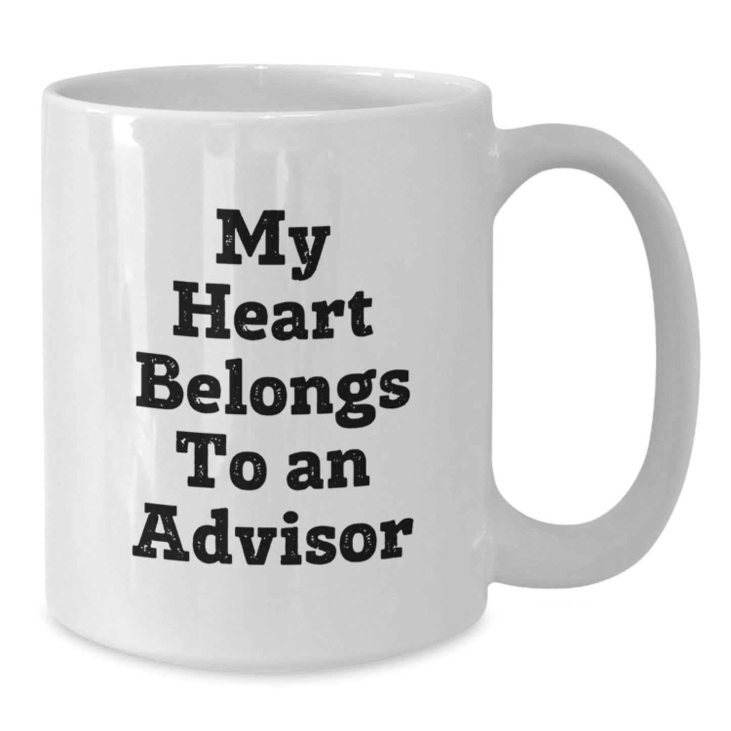 Funny Advisor Gifts from Men, Gifts for Advisor on Birthday, 'My Heart Belongs To An Advisor' Quote White Coffee Mug - Additional