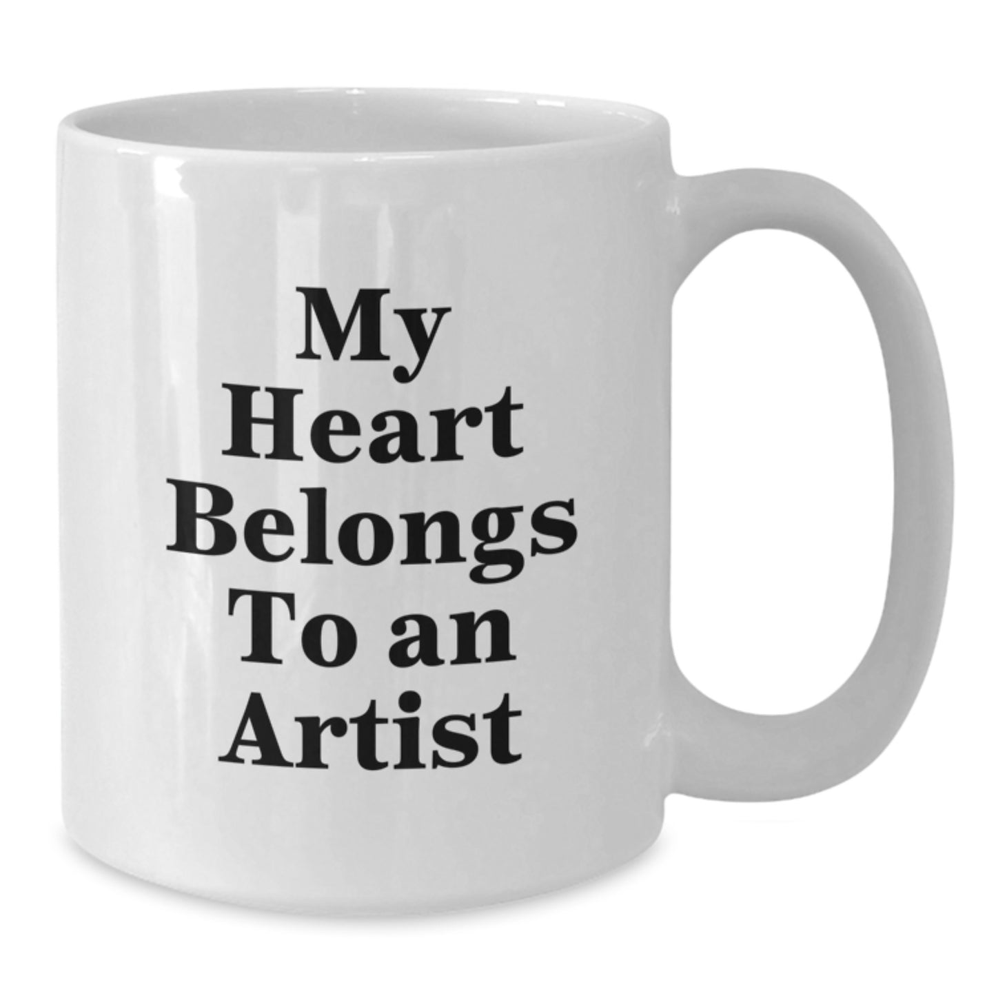 Funny Artist Gifts for Him or Her - 'My Heart Belongs To An Artist' White Coffee Mug from Family or Friends on Birthday - Additional