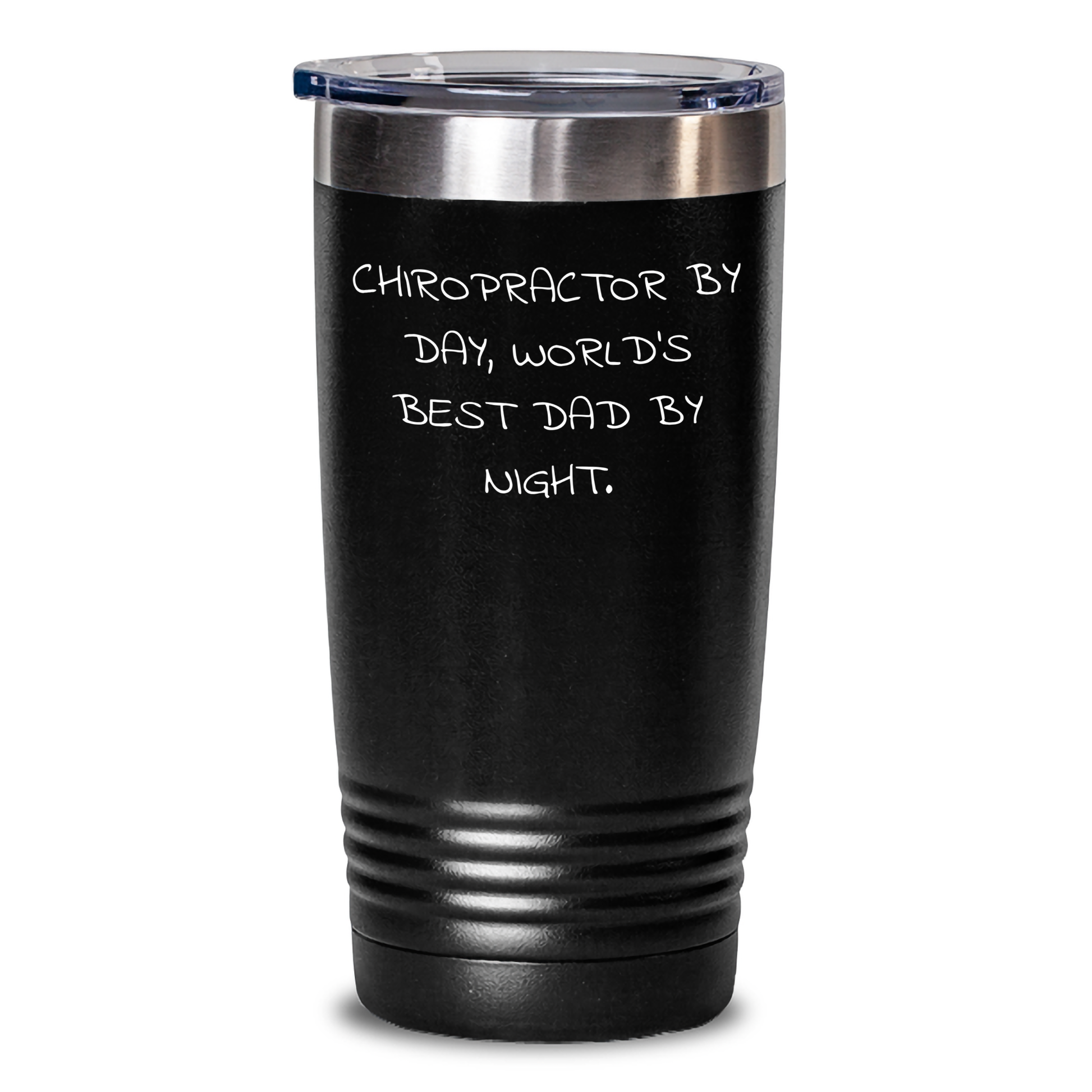 Chiropractor Gifts from Dad - Funny Quote Tumbler for Graduation, Keeps Drinks Hot or Cold - 20oz or 30oz Stainless Steel / Powder Coating - Main