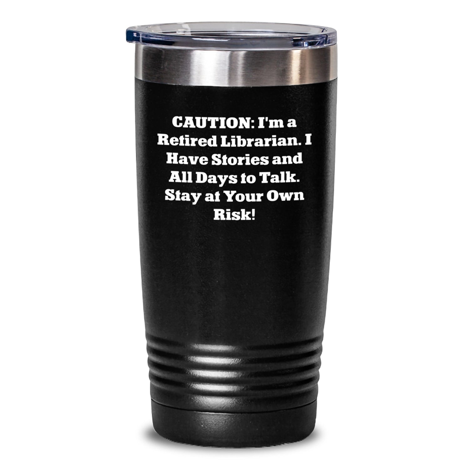 Librarian Gifts - Funny Story Teller, Gifts from Family for Librarian, 20oz or 30oz Insulated Tumbler, Black, Keeps Drinks Hot or Cold, Perfect for Librarians, Christmas Unique Gifts - Main