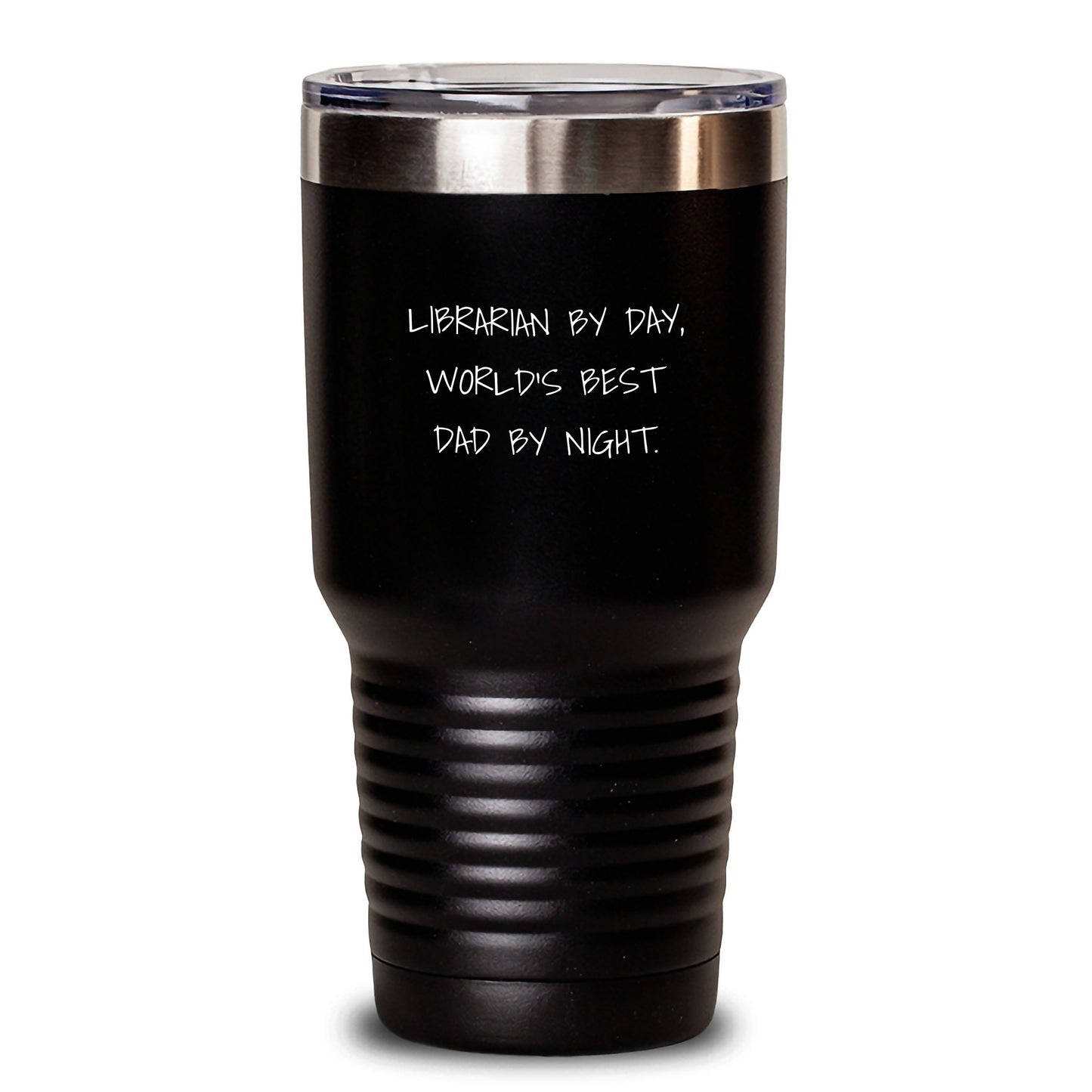 Librarian Gifts, Funny Quote, World's Best Dad Tumbler, 20oz/30oz Vacuum-Insulated, Stainless Steel/Powder Coating, Graduation Unique Gifts from Family, for Librarian - Main
