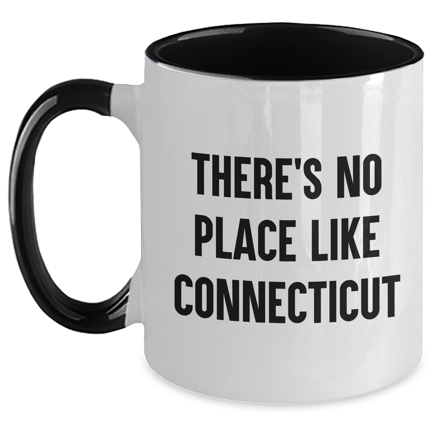 Connecticut Fun Gifts from Friends and Family, There's No Place Like Connecticut Two Tone Coffee Mug for Graduation - Main