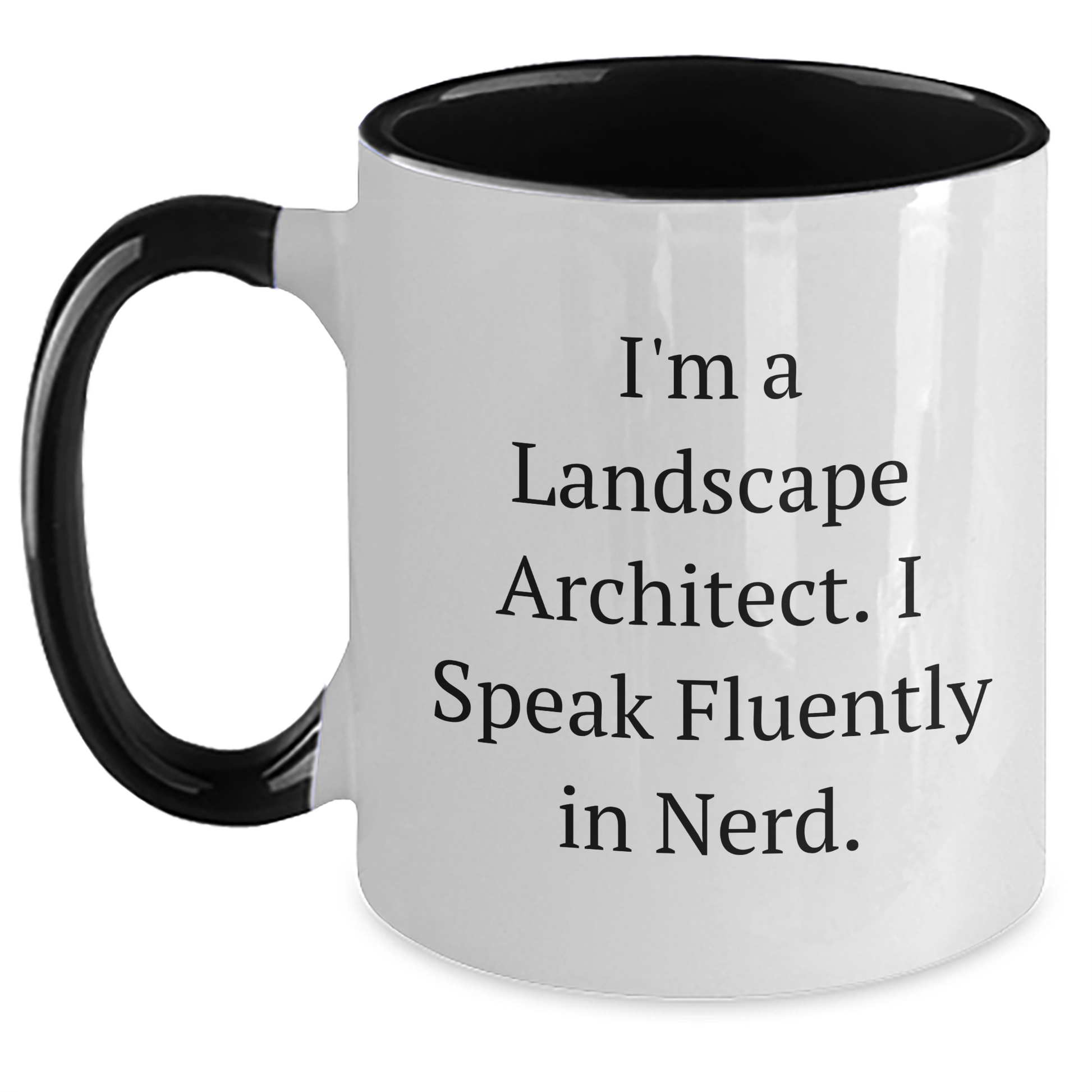 Gifts from Friends for Landscape Architects - I Speak Fluently In genius. Two Tone Coffee Mug, Funny Graduation Unique Gifts - Main